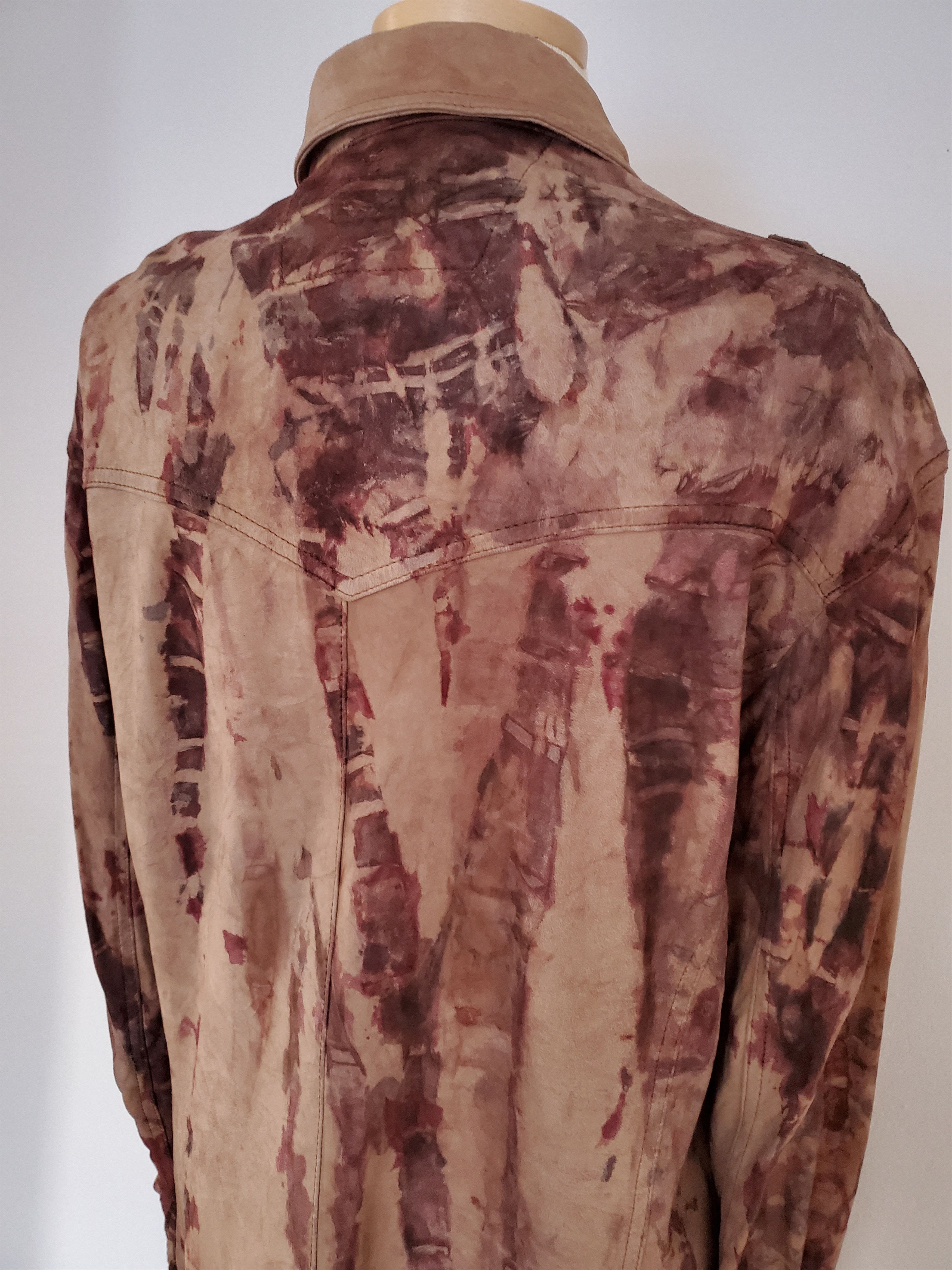 John Varvatos leather shirt tie dyed blazer beige brown cowboy Sm Med 50 Size US M / EU 48-50 / 2 - 2 Thumbnail