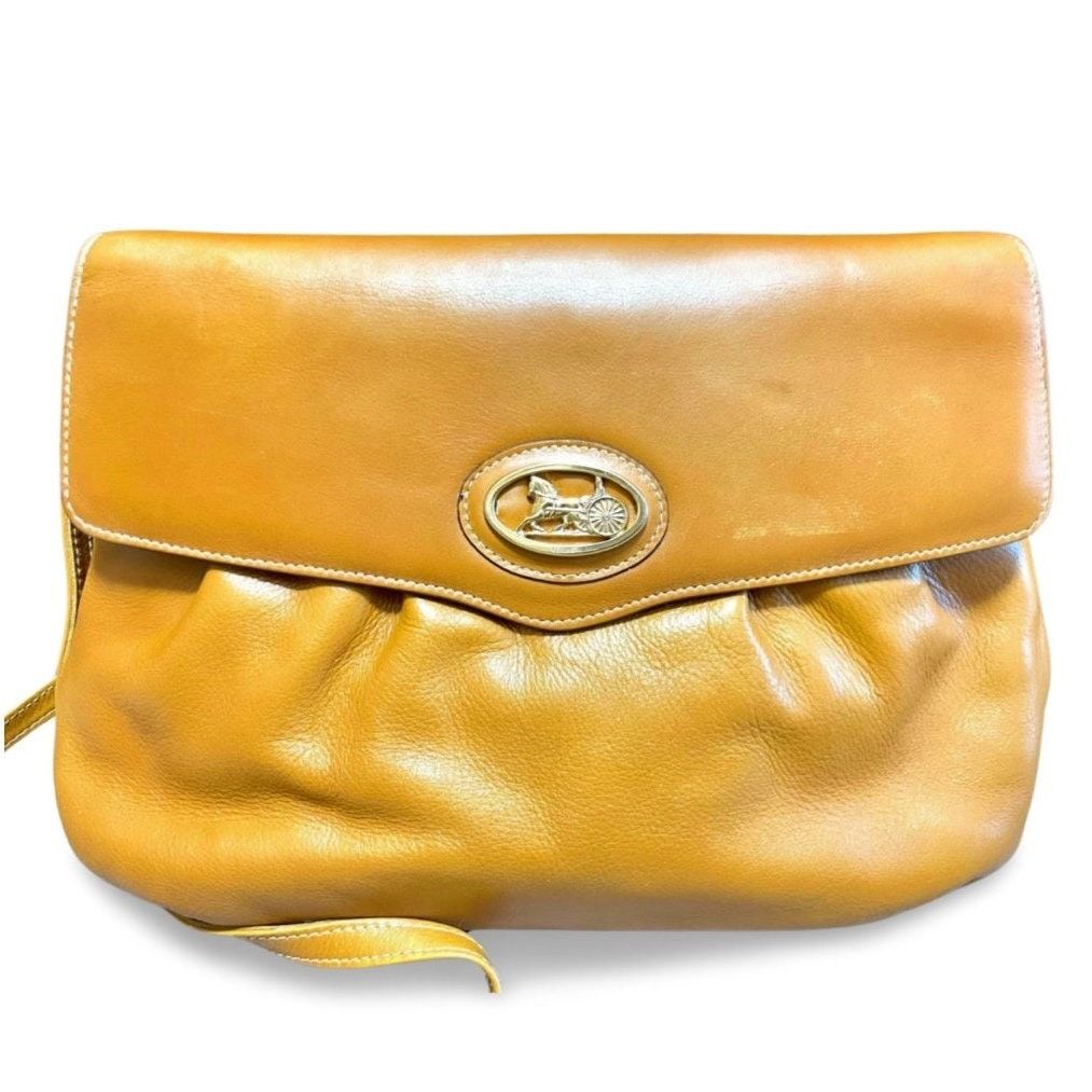 Celine Vintage Celine tanned brown leather shoulder bag with logo Size ONE SIZE - 1 Thumbnail