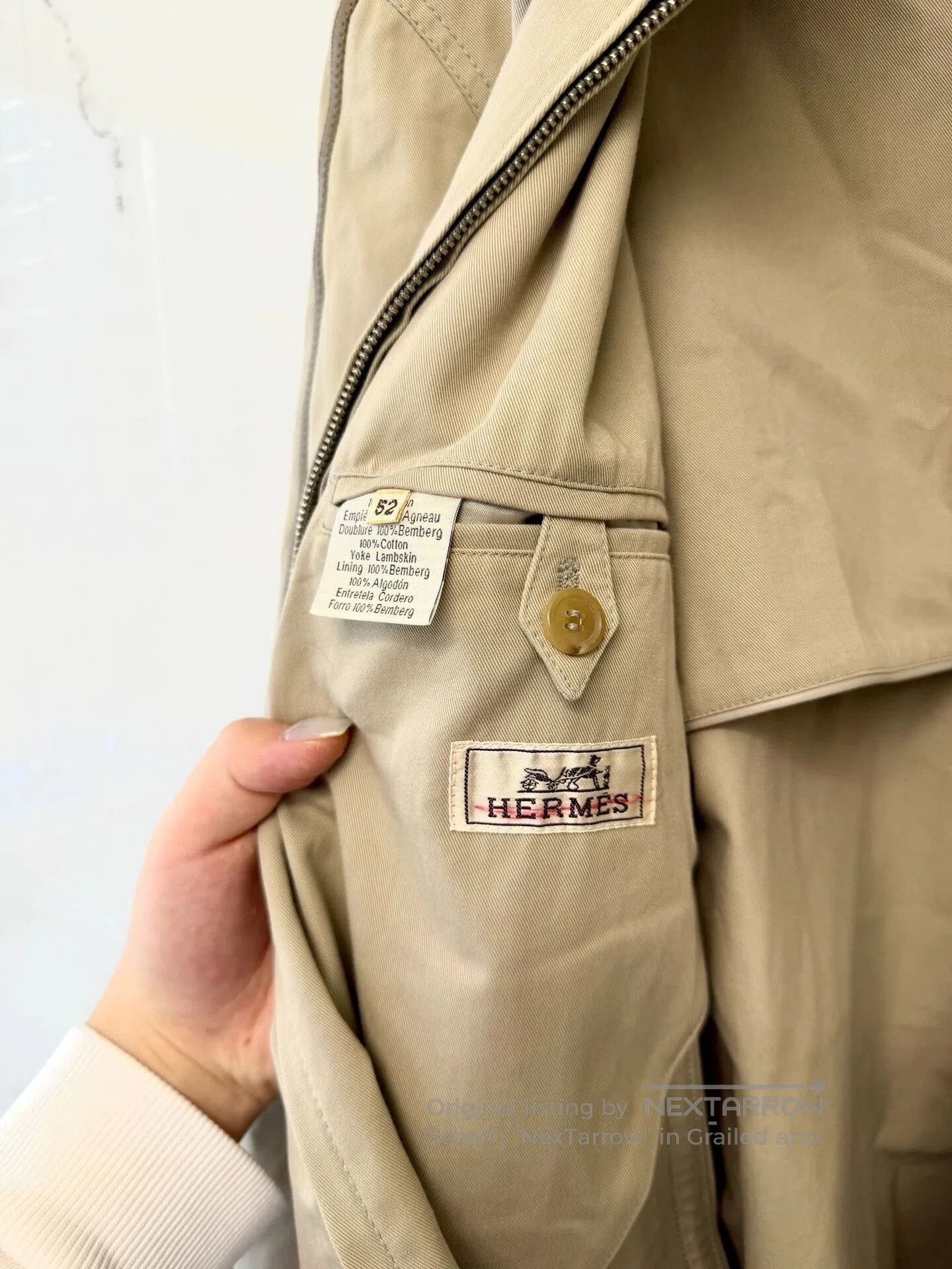Hermes Hermès Khaki Color Leather Jacket. Size US L / EU 52-54 / 3 - 5 Thumbnail