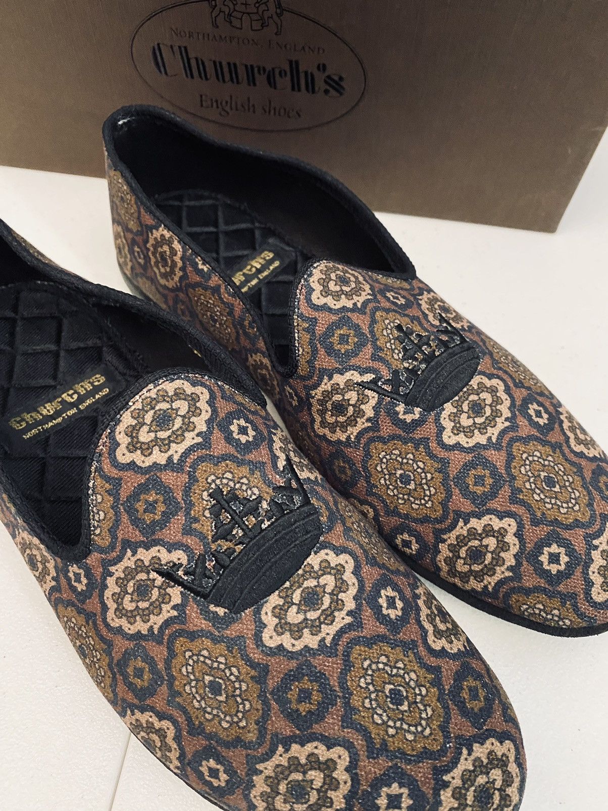 Church's Church’s 🏴󠁧󠁢󠁥󠁮󠁧󠁿 Kanvas Quilted Insole Suede House Slipper 8 New Size US 8 / EU 41 - 11 Thumbnail
