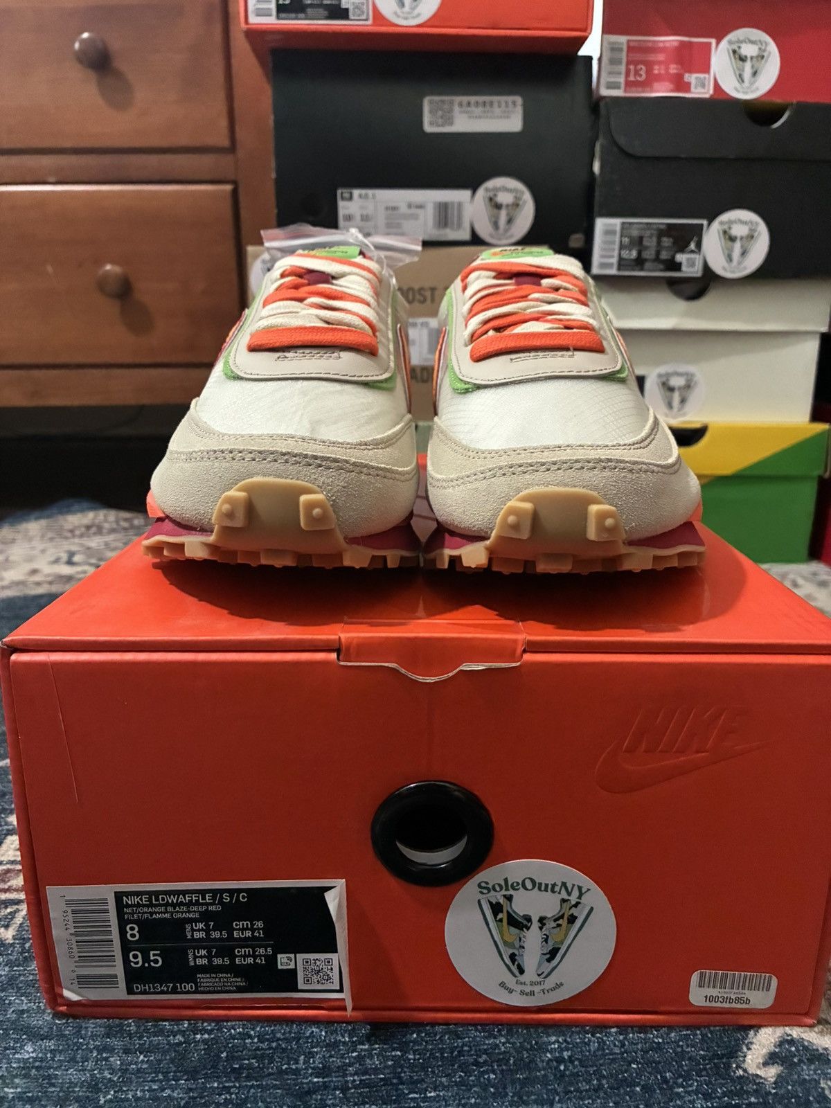 CLOT × Nike × Sacai Nike Sacai Clot LDWaffle Net Blaze Orange Brand New Size 8M Size US 8 / EU 41 - 4 Thumbnail