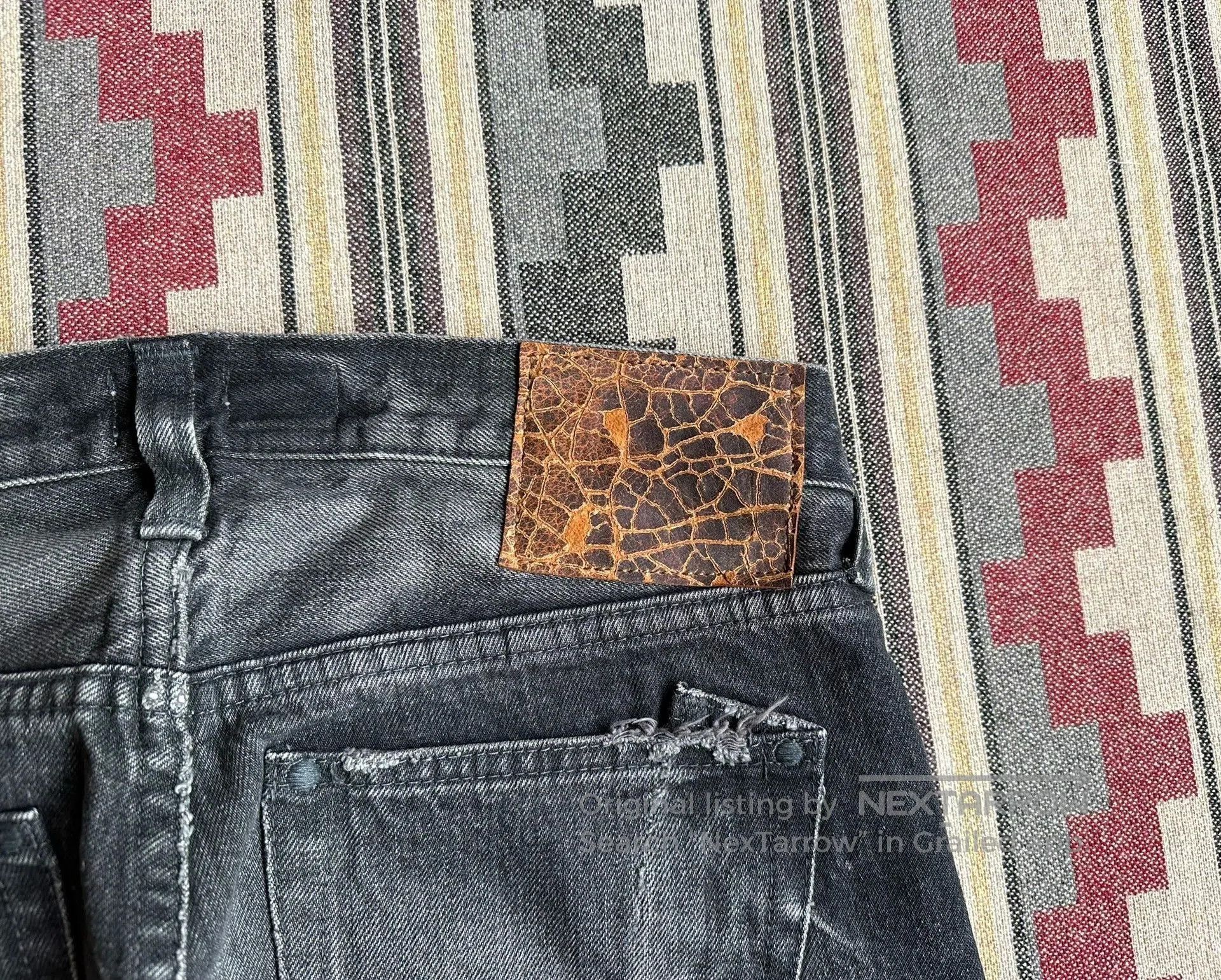 Prps Prps Noir Distressed Selvedge Black Jeans. Size US 32 / EU 48 - 4 Thumbnail