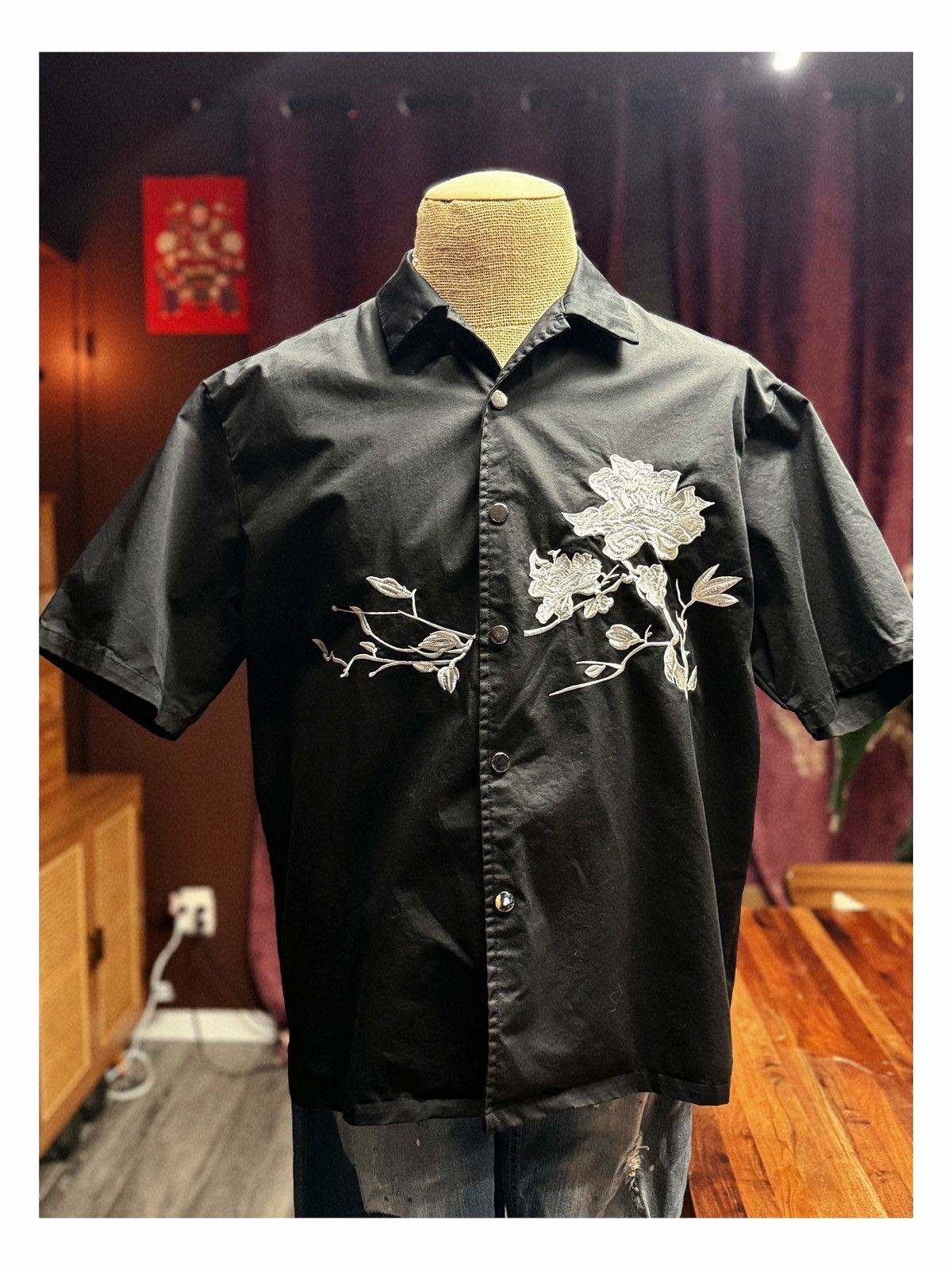 Other 🖤 Black Embroidered Button-Up Shirt 🖤 Size US M / EU 48-50 / 2 - 3 Thumbnail