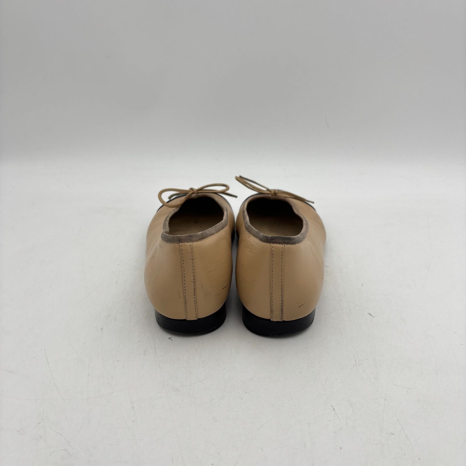 Chanel Chanel Leather CC Logo Cap Toe Boe Ballet Flats Women's 38C Size US 8 / IT 38 - 4 Thumbnail