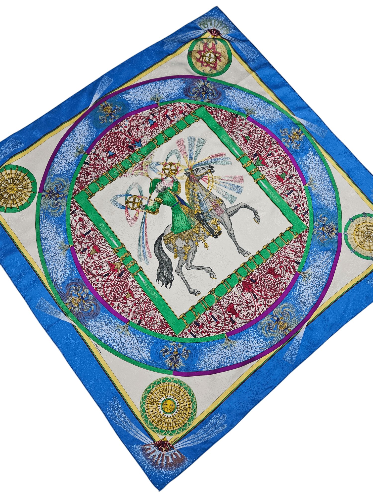 Hermes × Vintage Hermes Feux d'Artifices by Michel Duchene silk scarf Size ONE SIZE - 2 Thumbnail