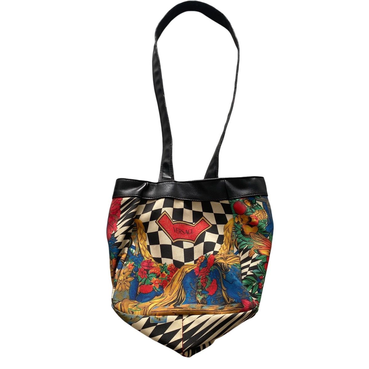 Versace Vintage 80s Gianni Versace Checkered Flower Shoulder Bag Size ONE SIZE - 2 Thumbnail