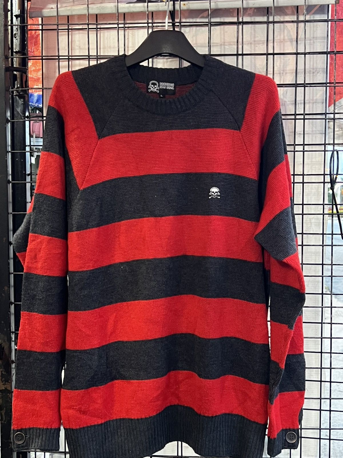 Underground design garage japan stripe Sweater knitwear