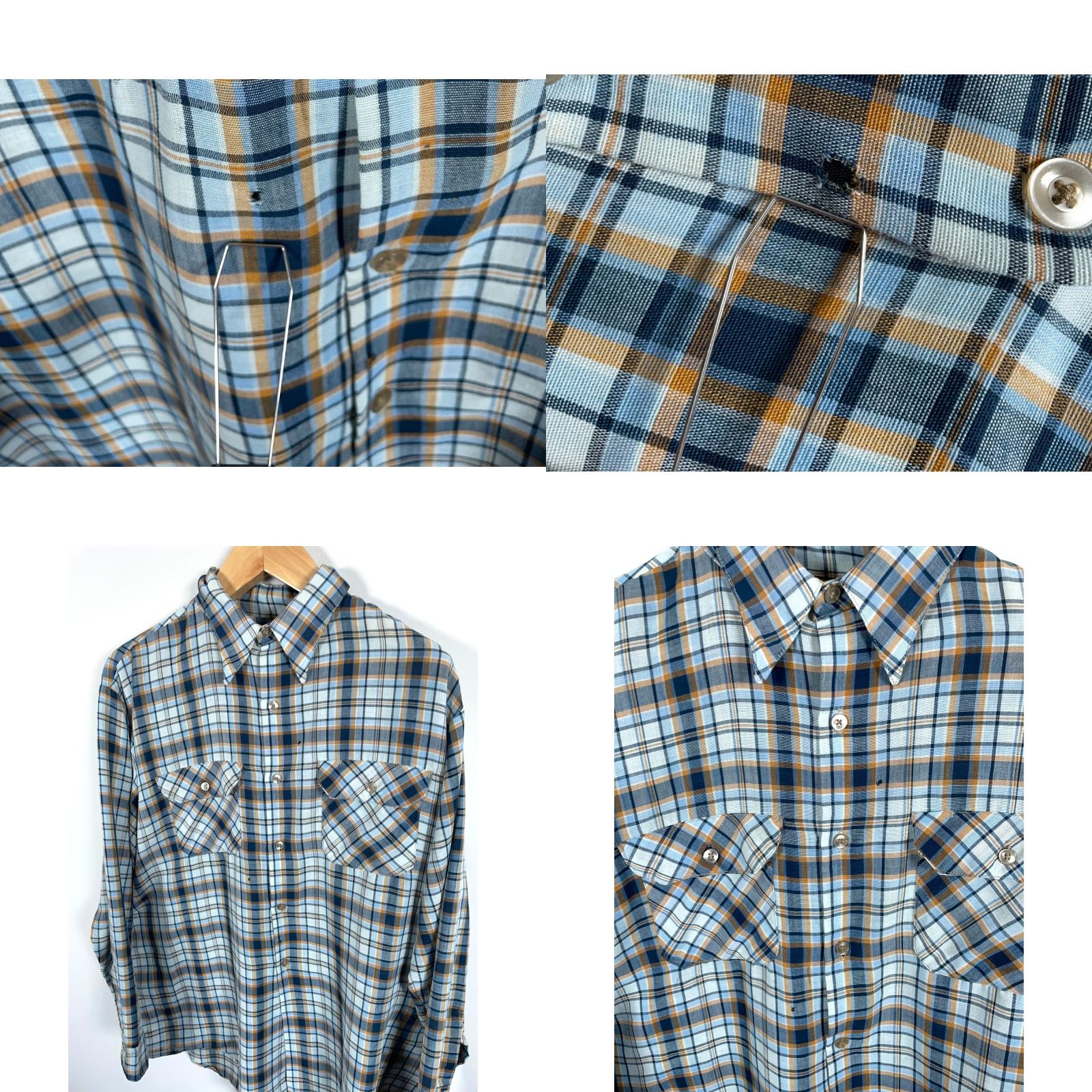 Vintage VINTAGE Big Mac Shirt Plaid Flannel Lightweight 70s 80s Grunge XL Mens Blue Yellow Cotton Polyester Blend Button-Up Size US XL / EU 56 / 4 - 9 Thumbnail