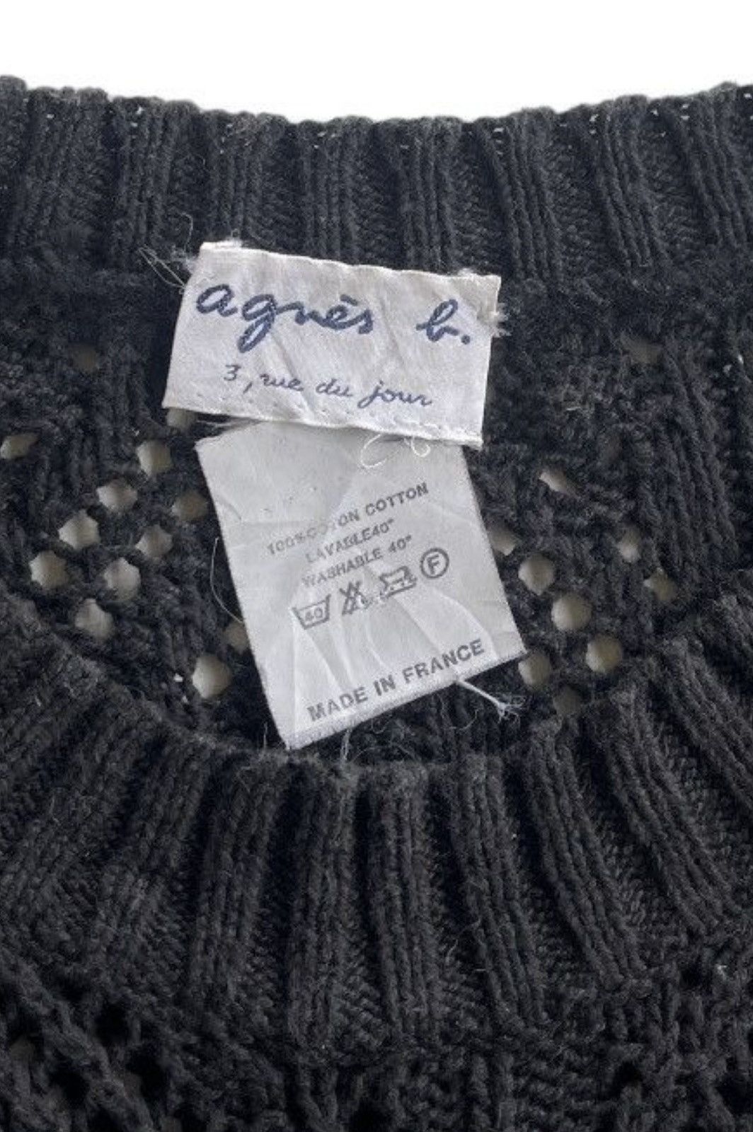 agnes b. Agnes B. Luxury Mesh Cable Knit Sweater Size US L / EU 52-54 / 3 - 5 Thumbnail
