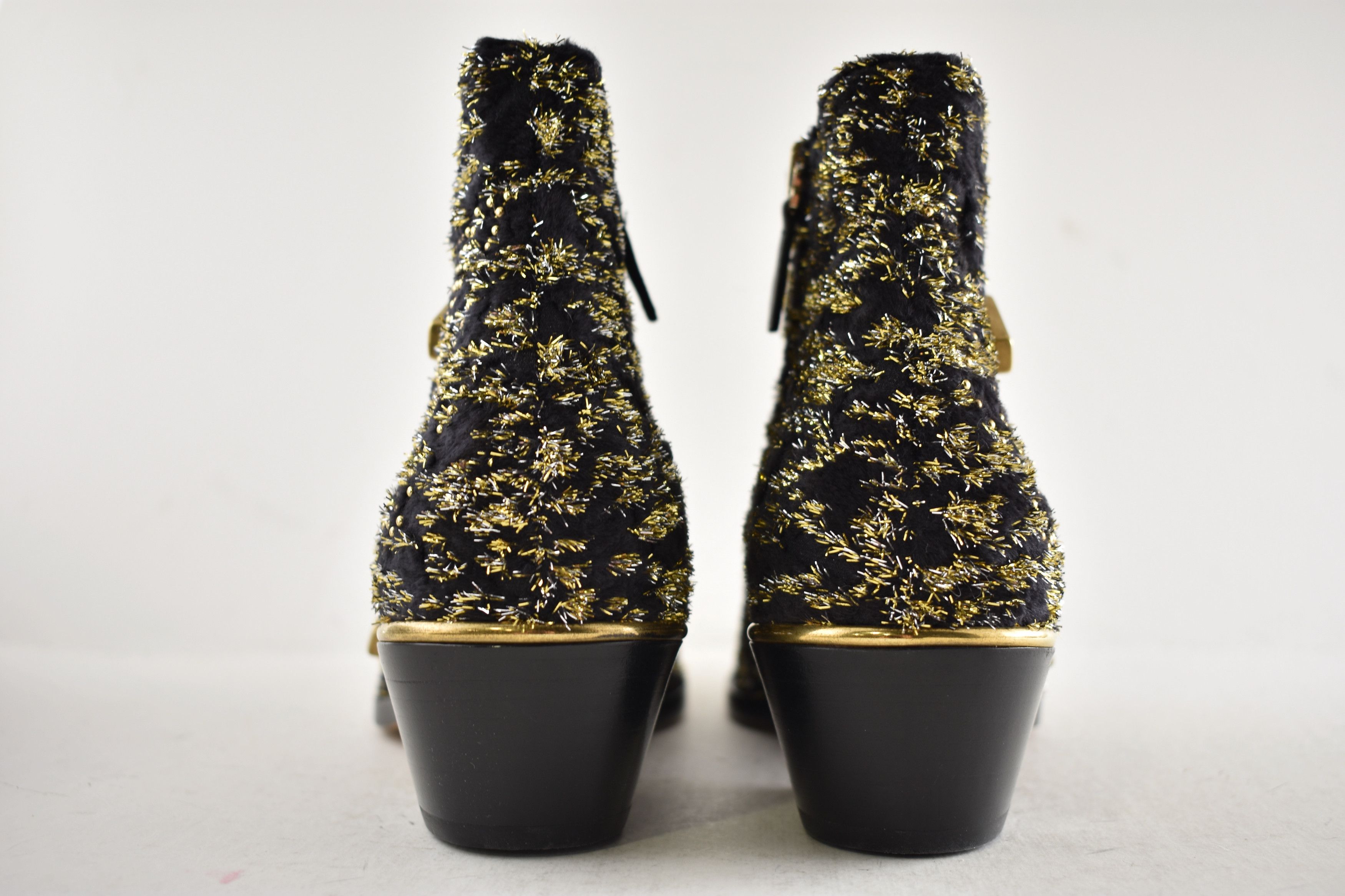 Chloe Chloe Suzanna Gold Velvet Studded Short Ankle Heel Bootie 37 Size US 7 / IT 37 - 13 Thumbnail
