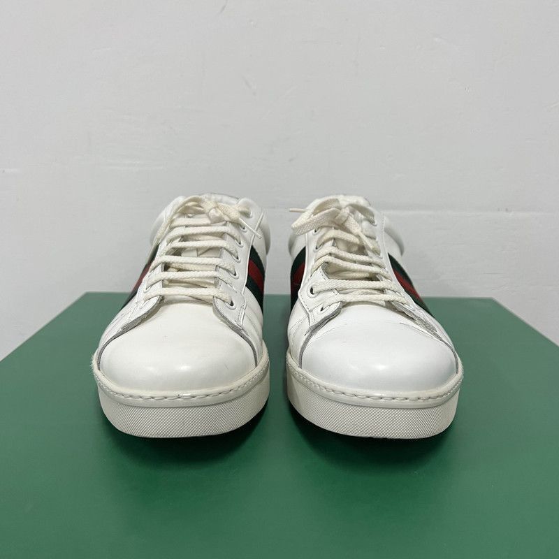 Gucci Gucci Ace Leather Low-Top Sneakers - White Size US 9.5 / EU 42-43 - 1 Thumbnail