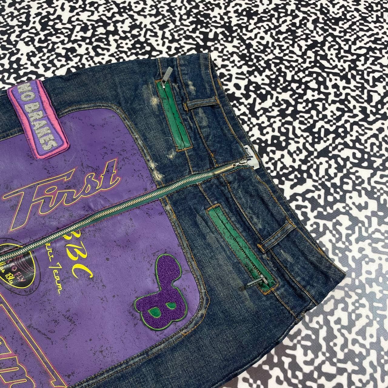 Japanese Brand Vintage Y2K Japanese Style Denim Mini Skirt Retro 90s Style Size 28" / US 6 / IT 42 - 8 Thumbnail