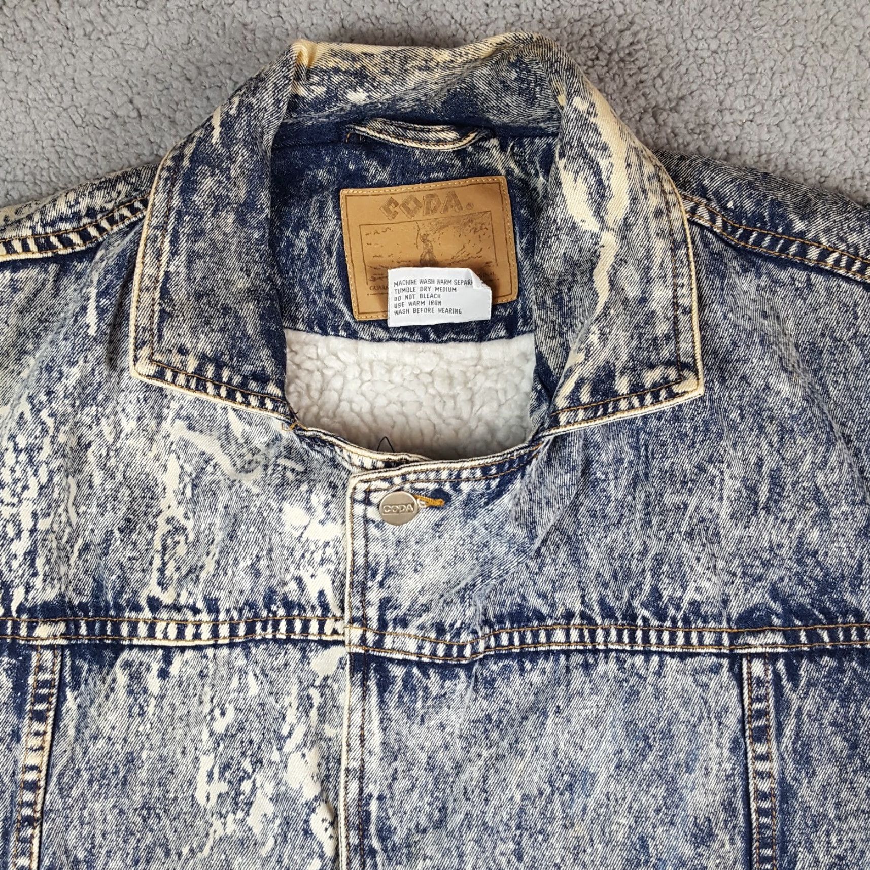 Vintage VINTAGE 80s Acid Wash Sherpa Lined Size M Western Duster Chore Coat Jacket Nike? Wait. Size US M / EU 48-50 / 2 - 3 Thumbnail
