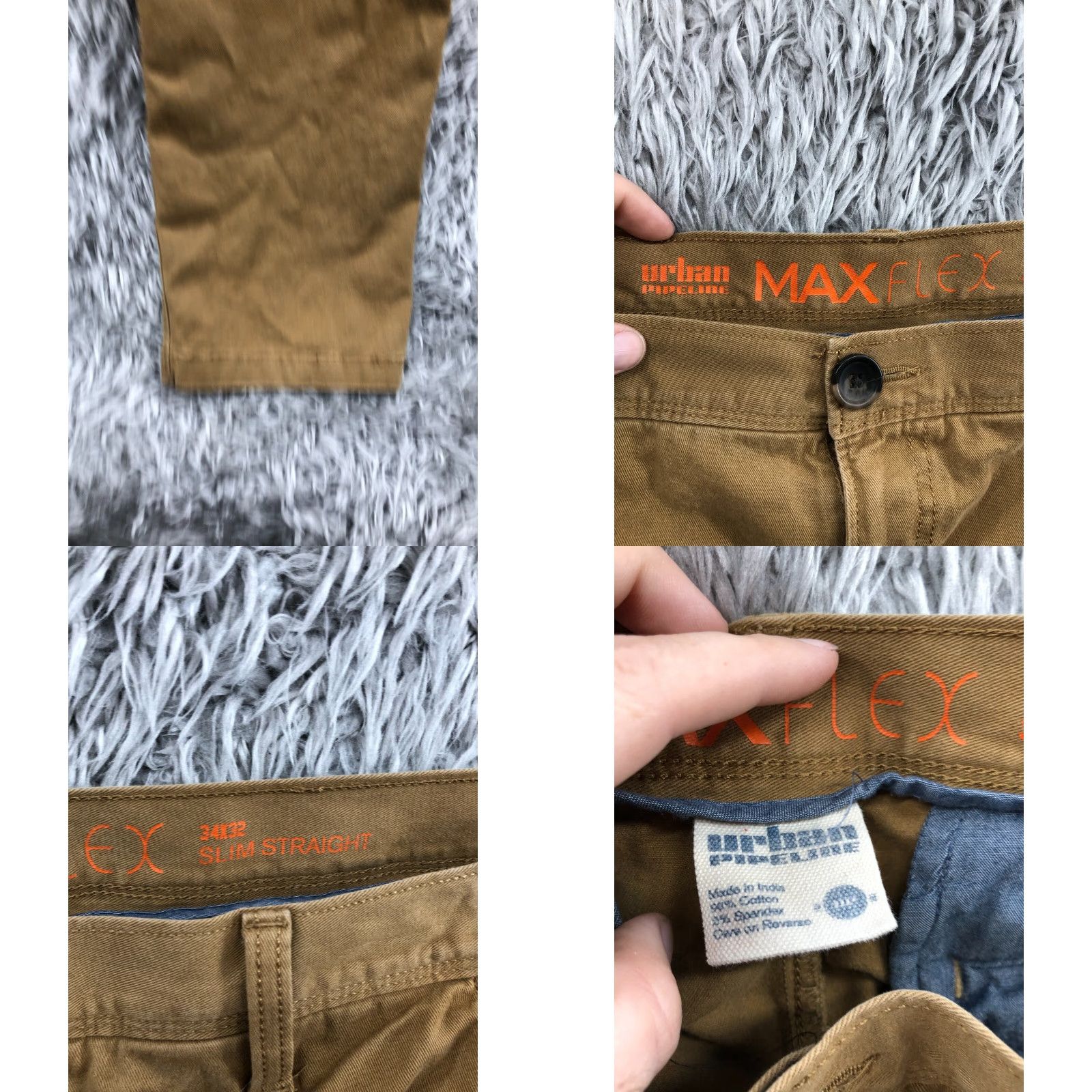 Denizen Denizen Urban Pipeline Chino Pants Slim Straight 34x32 Beige Cargo Pocket Logo Men Regular 34 Inseam Pants Size US 34 / EU 50 - 8 Thumbnail