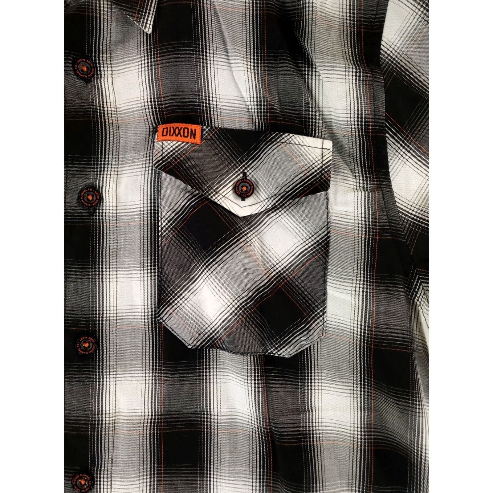Dixxon Flannel Shirt Mens M Black White Shadow Plaid Ross Alley Short Sleeve, Men's — image 3 of 6