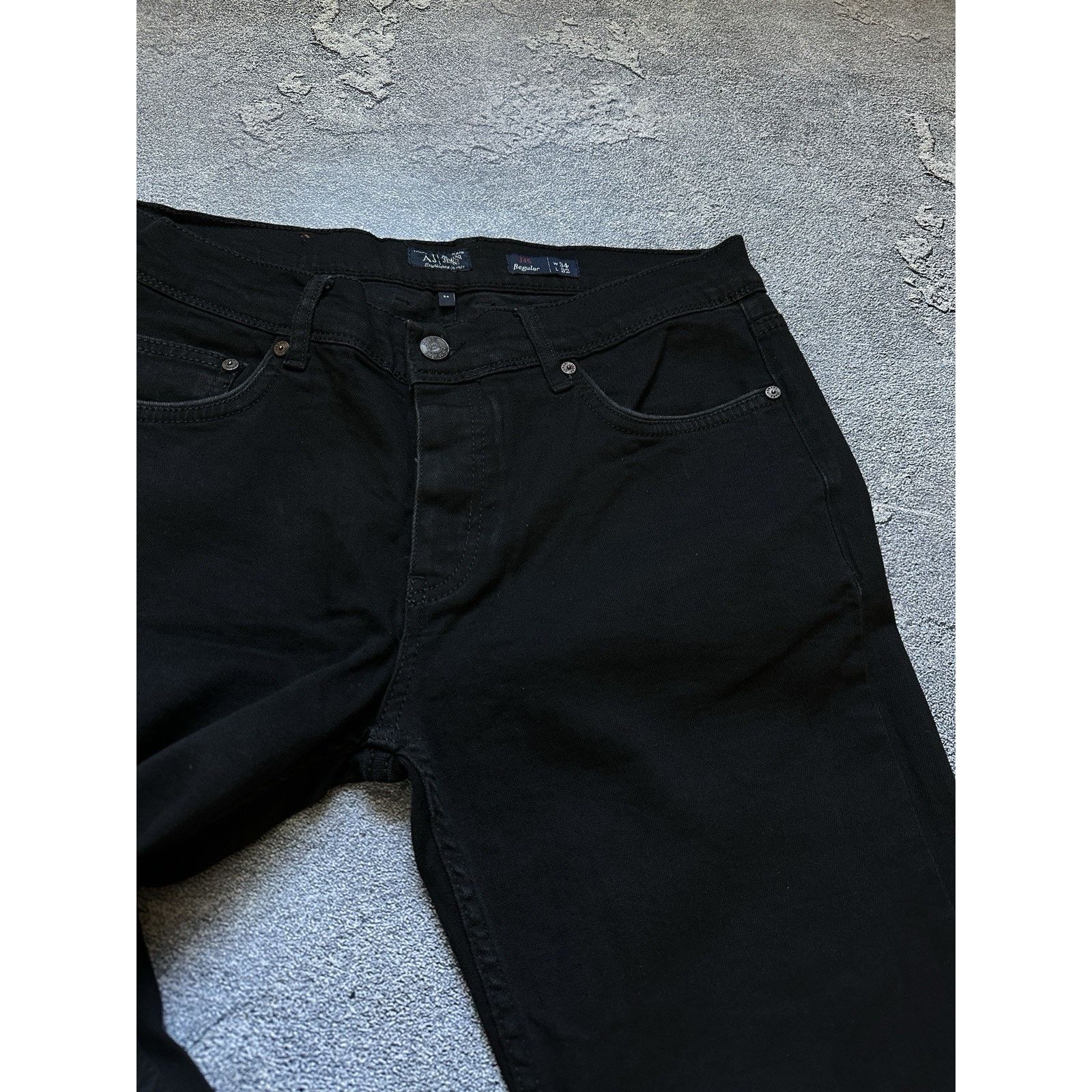 Armani Armani Jeans Metal Logo Black Regular Fit Mens Denim Pants Size US 34 / EU 50 - 6 Thumbnail