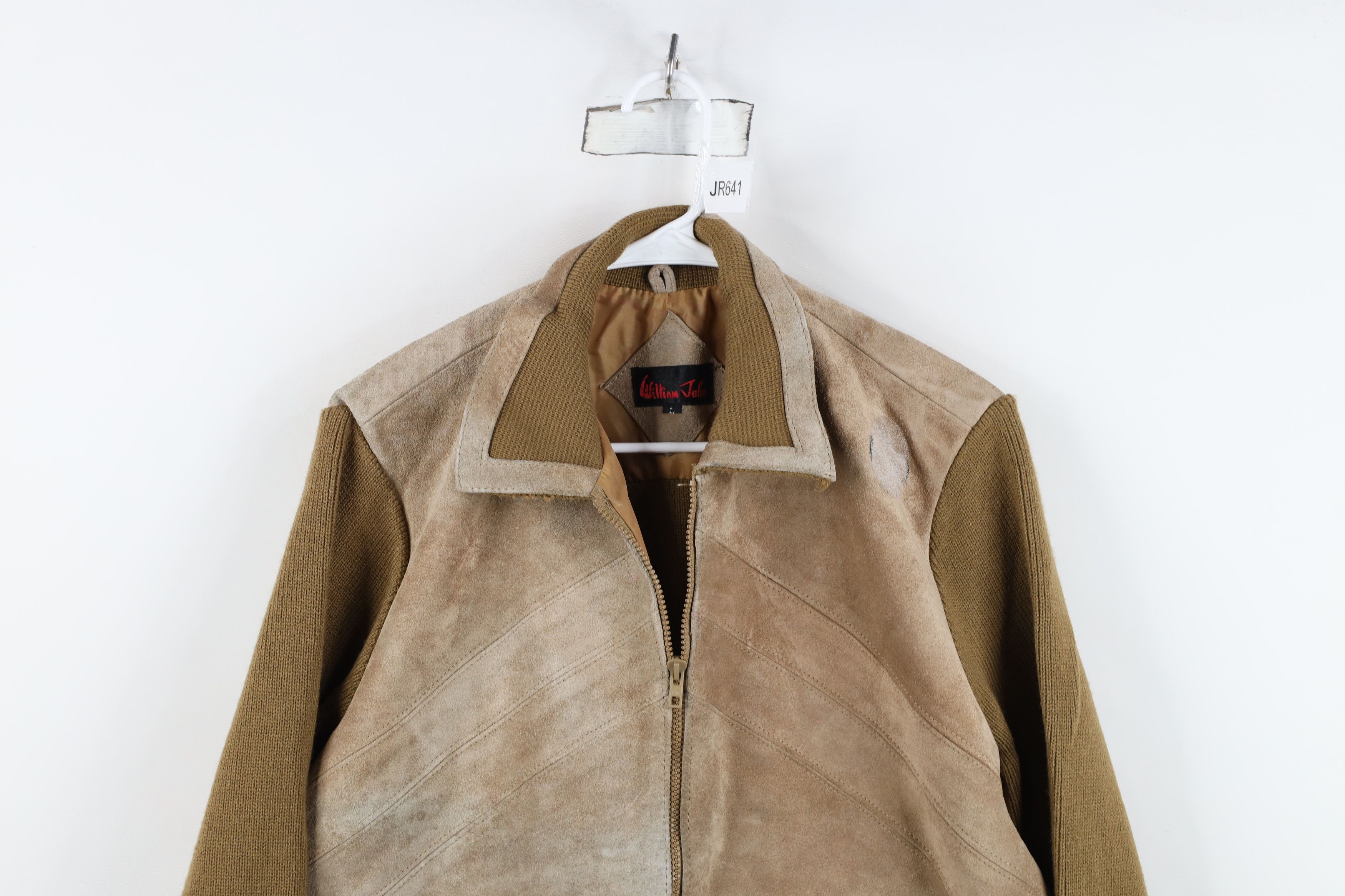 Vintage Vintage 70s Streetwear Leather Knit Sweater Jacket Swacket Size US L / EU 52-54 / 3 - 2 Thumbnail