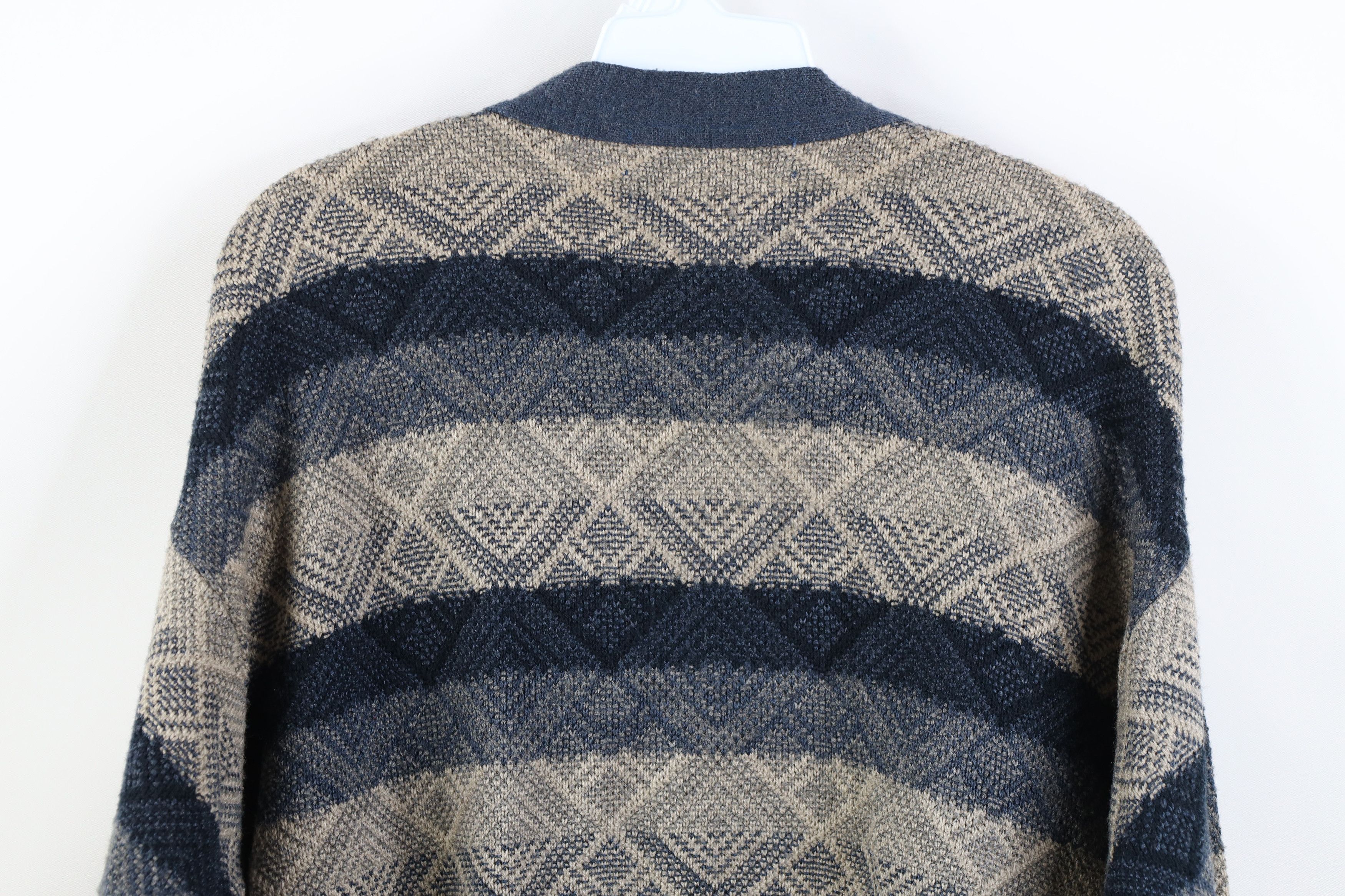Vintage Vintage 90s Streetwear Argyle Diamond Knit Cardigan Sweater Size US S / EU 44-46 / 1 - 9 Thumbnail