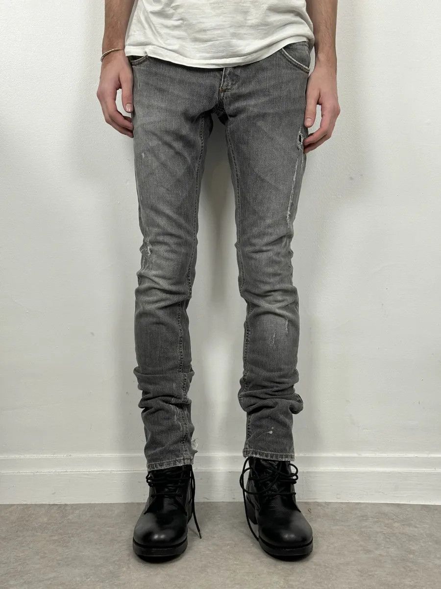 AW2012 Dolce & Gabbana Grey Distressed Slim Denim Jeans