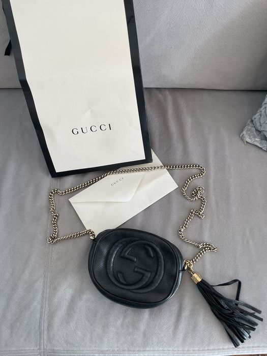 Gucci Gucci soho chain mini round crossbody bag 353965 authentic