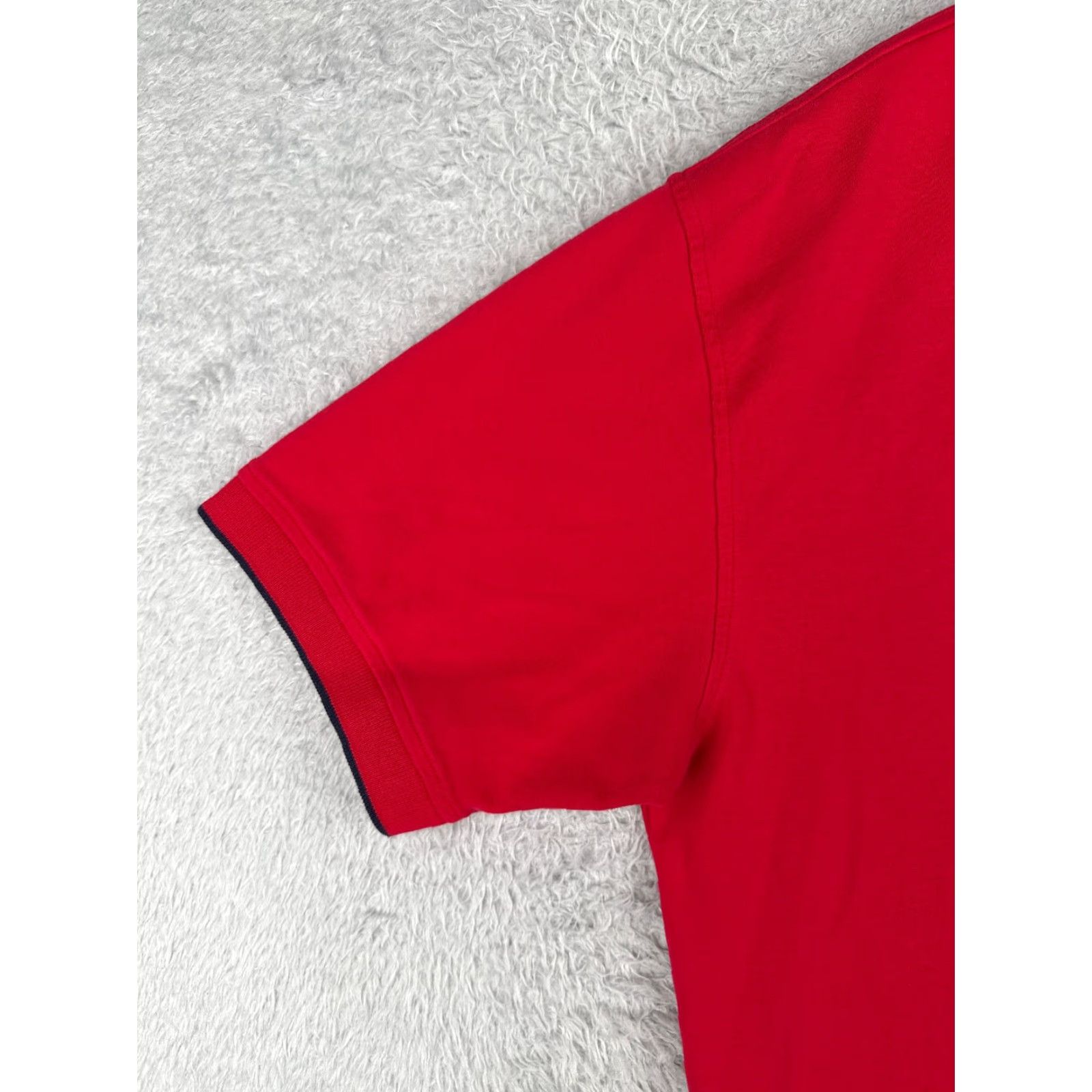 Tommy Hilfiger VINTAGE Tommy Hilfiger Polo Shirt Men Red 100% Cotton Jersey Short Sleeve Adult Large Slim Key Logo Embroidered 90s Sports Style Mens Size US L / EU 52-54 / 3 - 3 Thumbnail