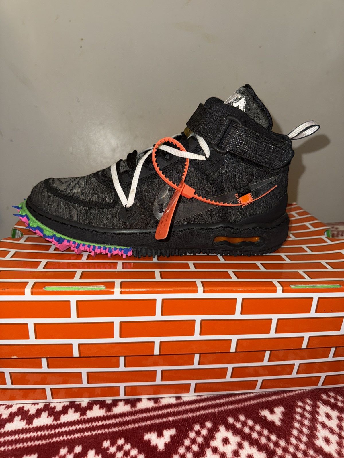 Nike × Off-White Off-White x Nike Air Force 1 Mid ‘Black’ Size US 10 / EU 43 - 5 Thumbnail