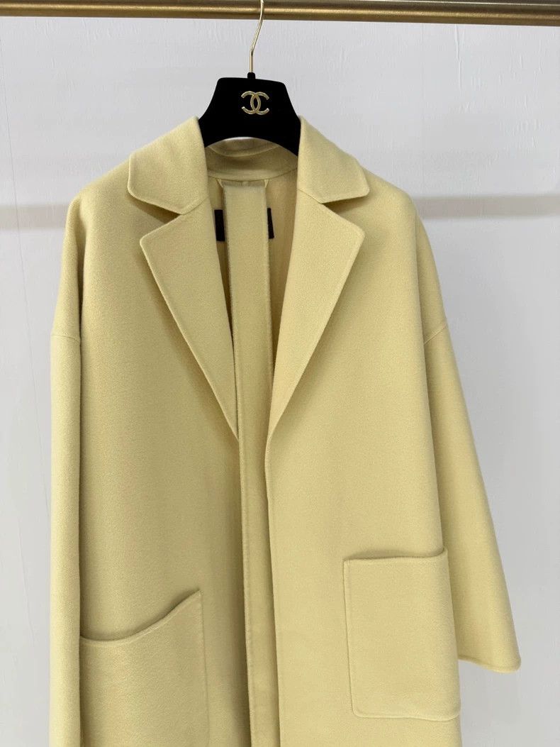Loro Piana LORO PIANA Chicken yellow 100% cashmere coat Size XXS / US 00 / IT 34 - 2 Thumbnail