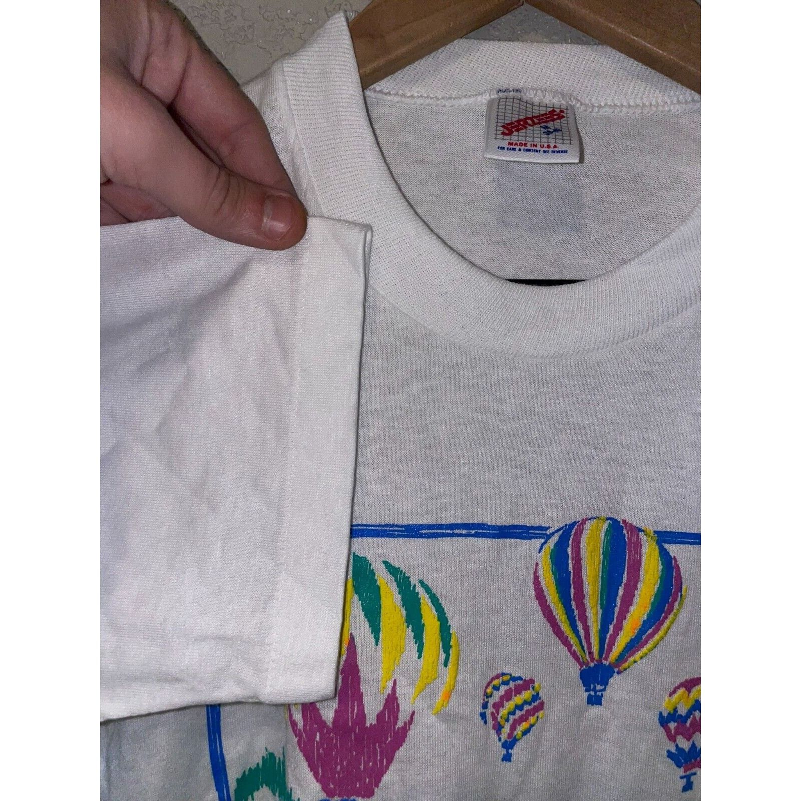 Jerzees Vintage Misprint Shirt Louisville Hot Air Balloon White Tee Size US M / EU 48-50 / 2 - 8 Thumbnail