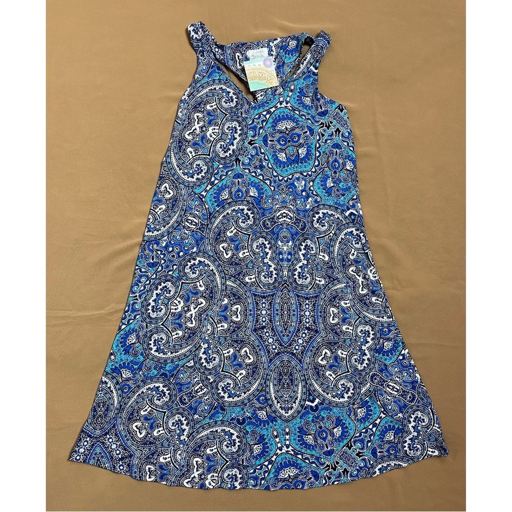 Other NWT New Sigrid Olsen Linen Rayon Blue Racerback Mini Dress Size XS / US 0-2 / IT 36-38 - 5 Thumbnail