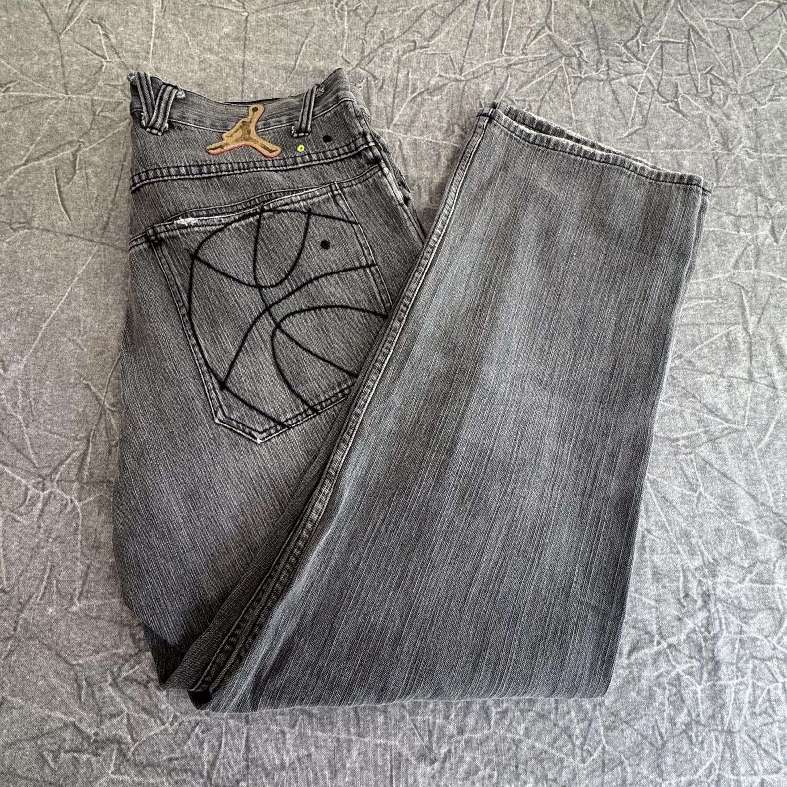 Jordan Brand Air Jordan Jeans Men's 36x34 Grey 2005 XIV Vintage Y2K Baggy Size US 36 / EU 52 - 1 Thumbnail
