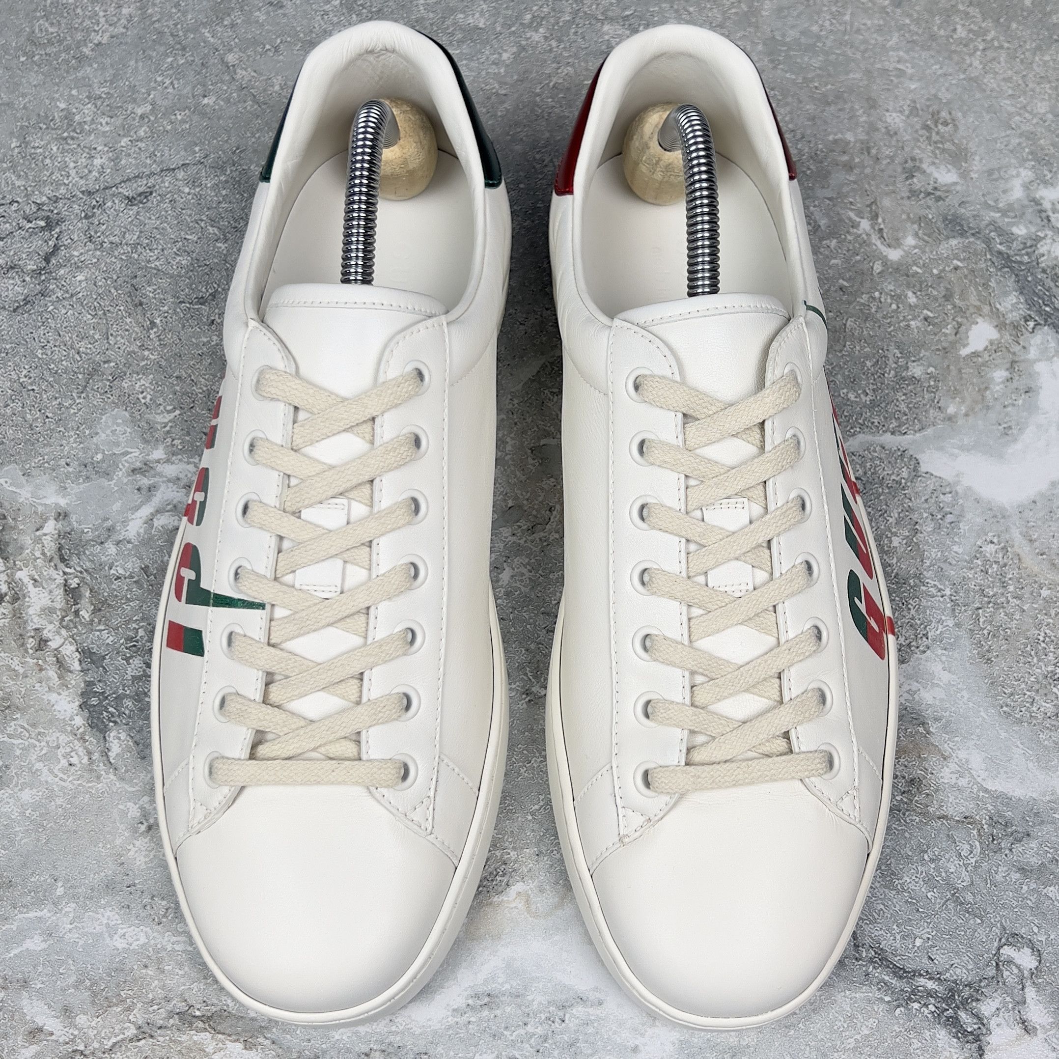 Gucci Gucci Ace Low Top Sneakers Leather Red Green Logo Size US 8.5 / EU 41-42 - 6 Thumbnail