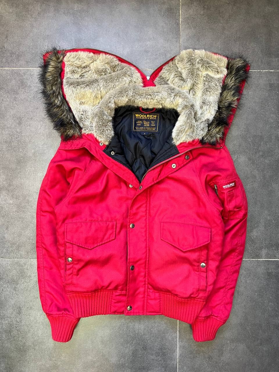 Woolrich Woolen Mills DSQUARED type Woolrich Bomber Jacket Faux Fur Hood Size US M / EU 48-50 / 2 - 1 Thumbnail
