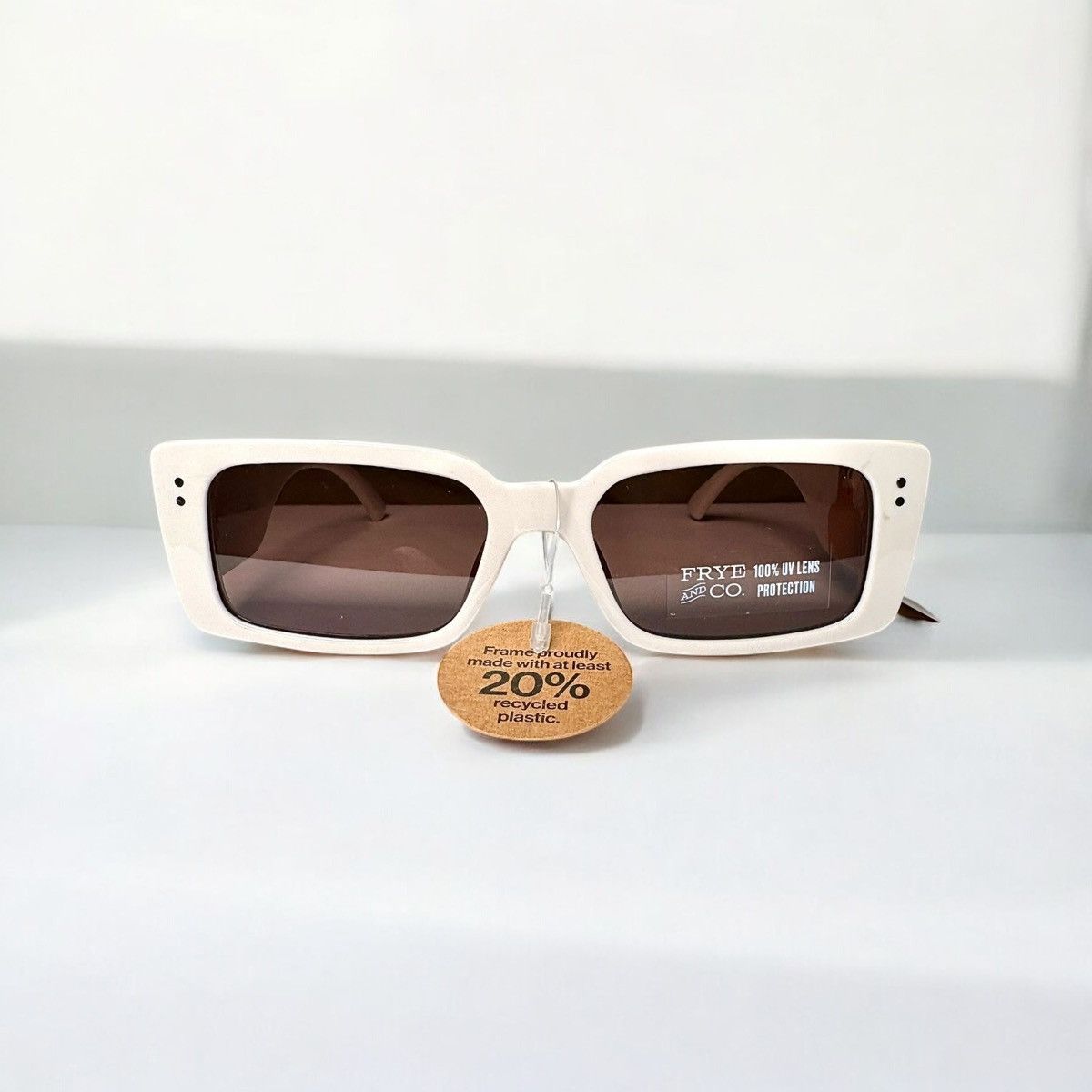 Frye Frye Women’s Ivory Plastic 100% UVA/UVB Sunglasses Size ONE SIZE - 1 Thumbnail