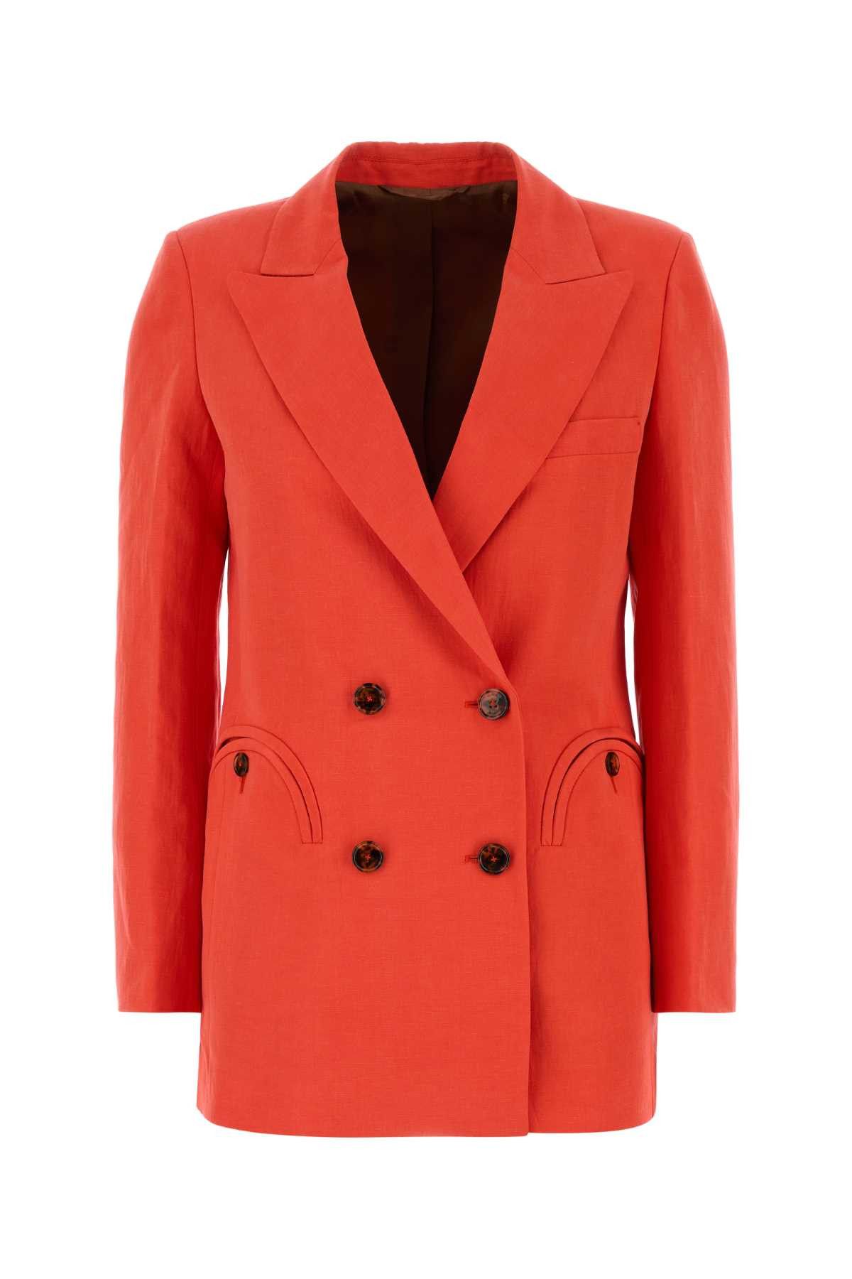 Coral Silk Blend Flica Everyday Blazer