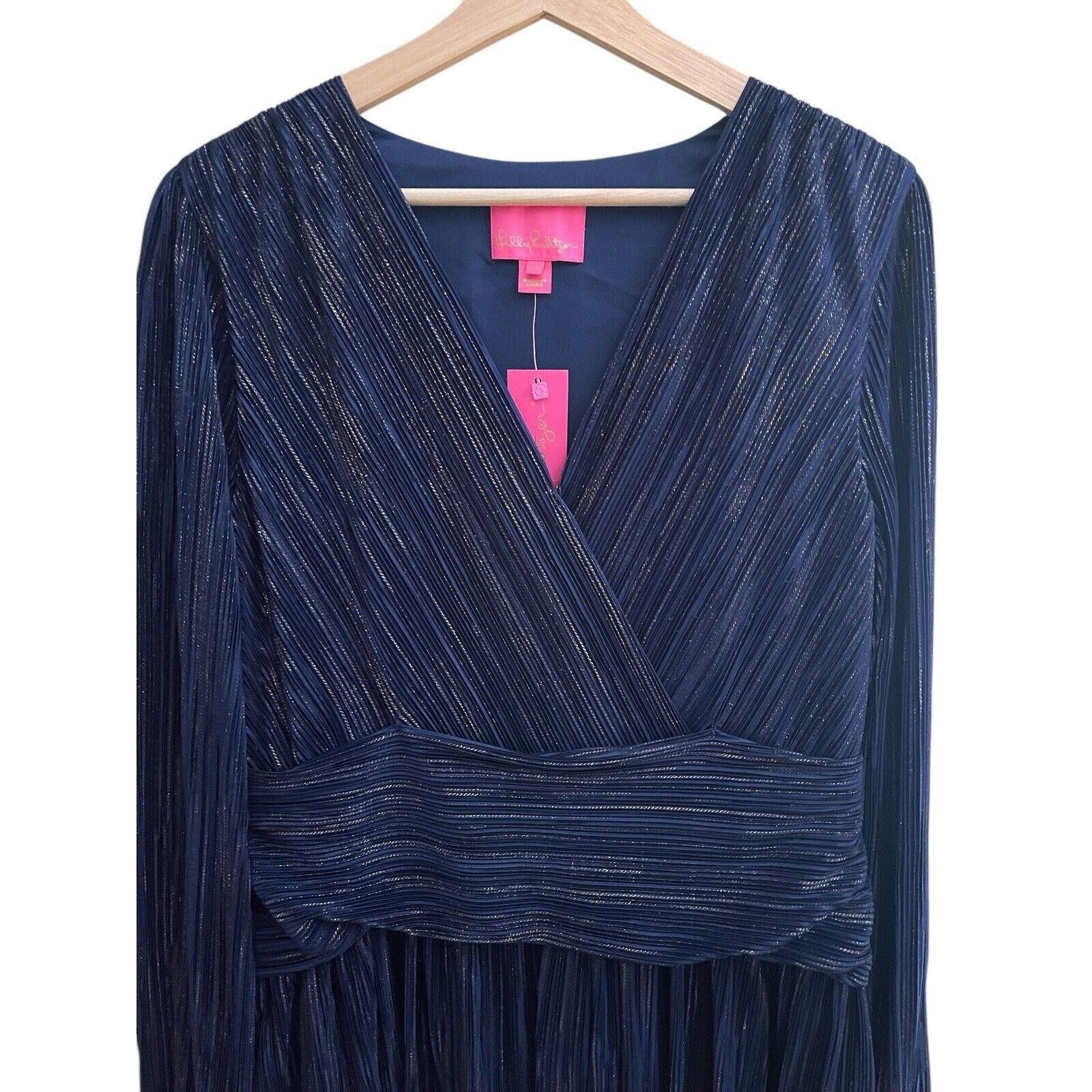Lilly Pulitzer Lilly Pulitzer Jessamie Dress Low Tide Navy Crinkle Sz 14 Size XL / US 12-14 / IT 48-50 - 7 Thumbnail