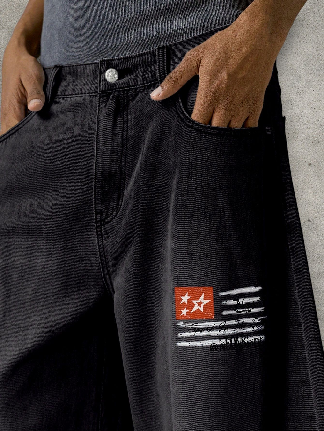 Japanese Brand Wide washed gray jeans Size US 34 / EU 50 - 4 Thumbnail