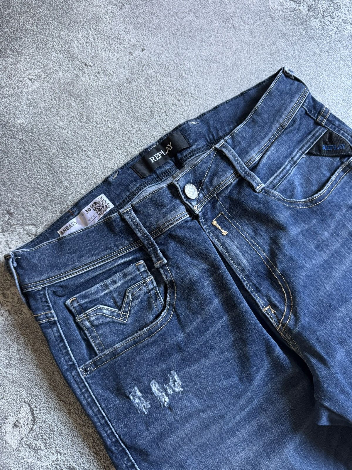 Replay Replay 30/32 Anbass distressed jeans denim pants trousers Size US 30 / EU 46 - 6 Thumbnail