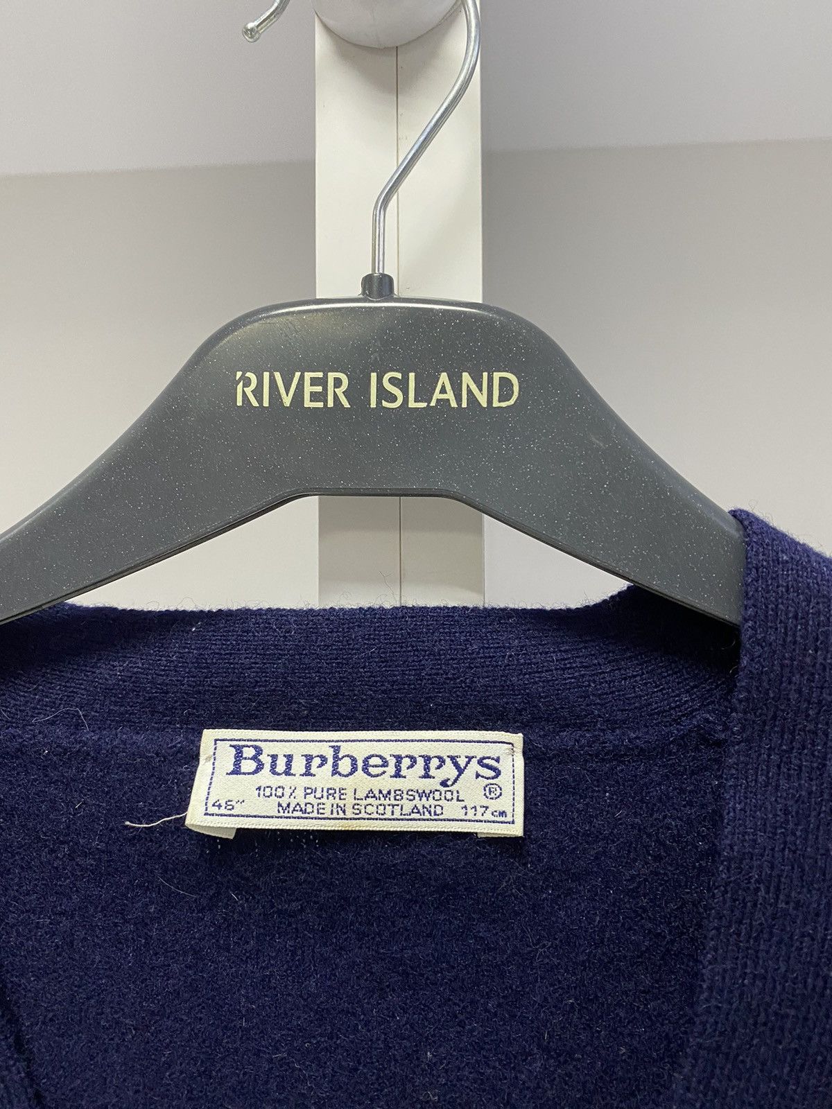 Burberry × Vintage Vintage Burberry wool navy cardigan sweater Size US S / EU 44-46 / 1 - 7 Thumbnail