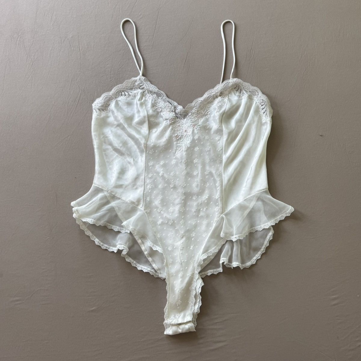 Other Vintage Sara Beth Lace Satin Teddy Bodysuit Size L / US 10 / IT 46 - 1 Thumbnail