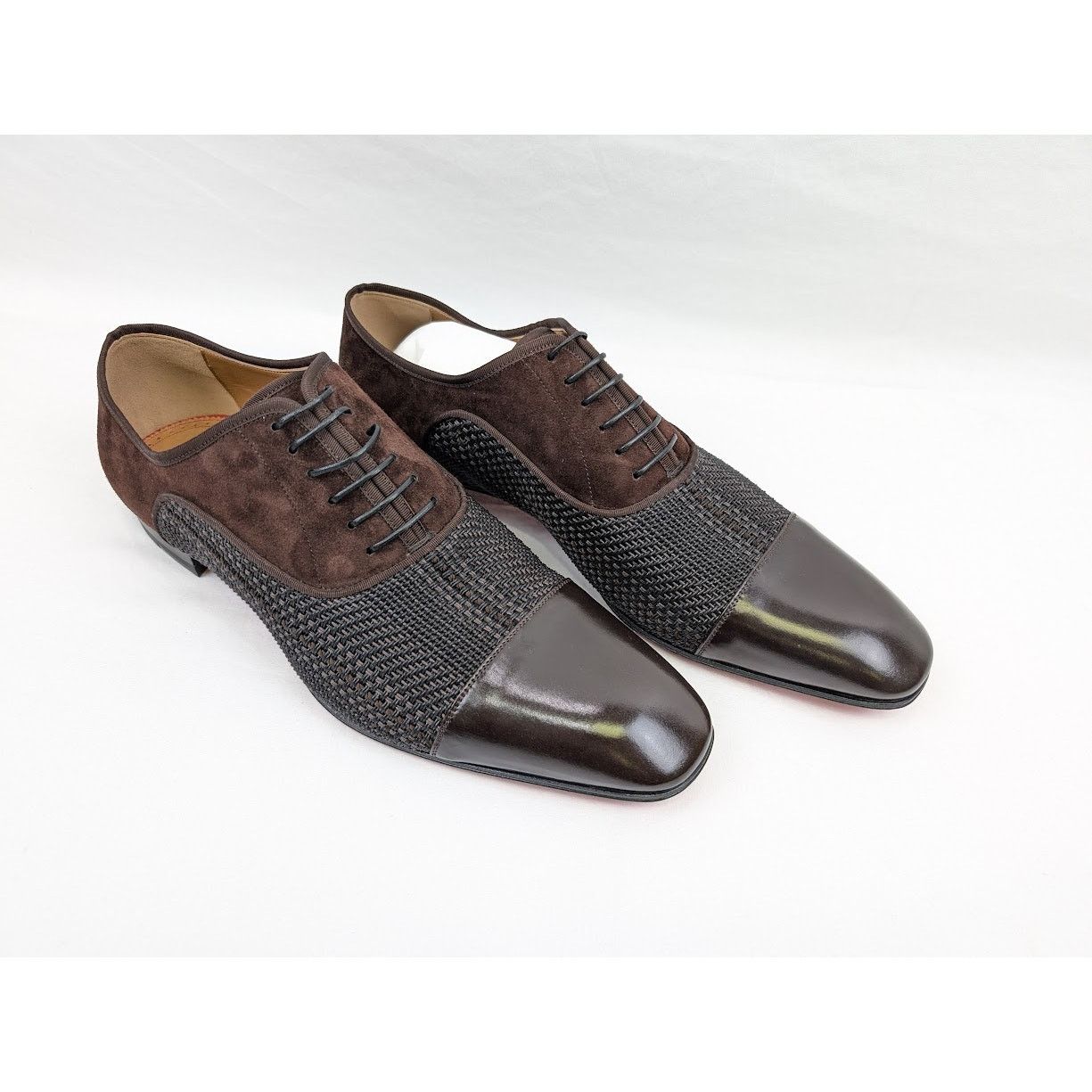 Christian Louboutin o1rshd1 Patent Calf Tresse Provence Lace Up Shoes Dark Brown Size US 11.5 / EU 44-45 - 15 Thumbnail