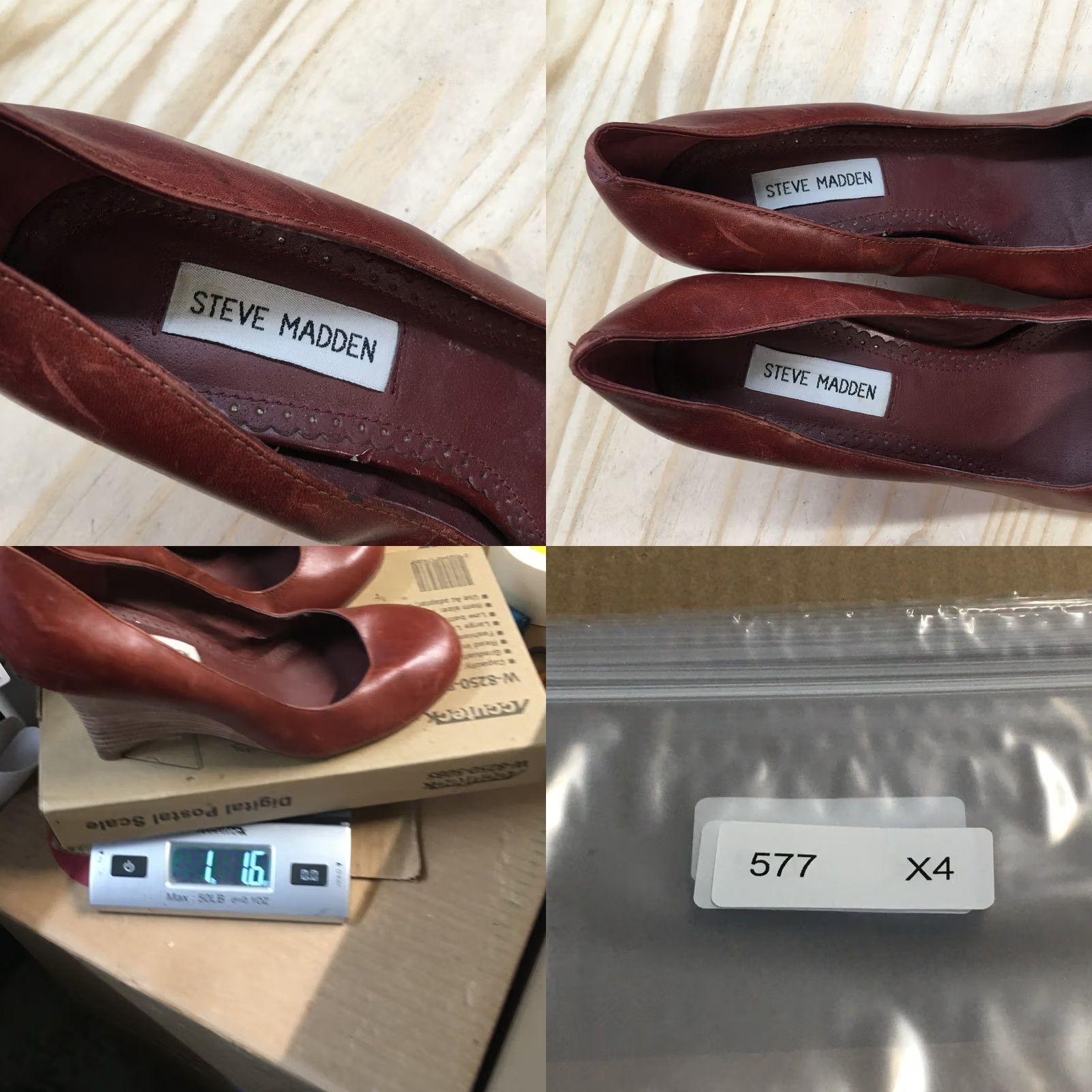 Steve Madden Steve Madden Heels Womens 8.5 M Sorge Pump Wedge Brown Leather Round Toe Casual Shoes Size US 9 / IT 39 - 10 Thumbnail