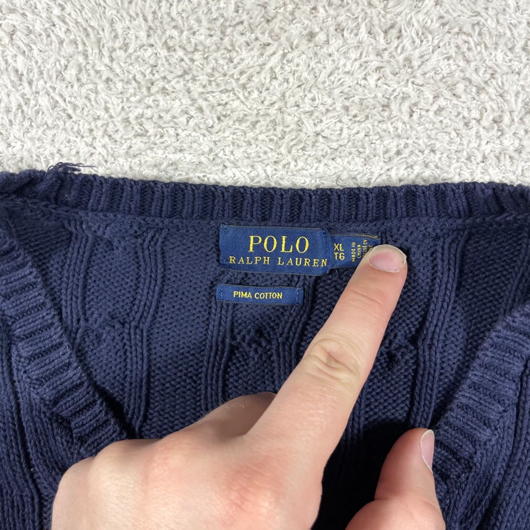 Polo Ralph Lauren Polo Ralph Lauren Sweater Women's XL Navy V-Neck Cable Knit Nautical Boxy Sail 90s Preppy Mens? Size XL / US 12-14 / IT 48-50 - 3 Thumbnail