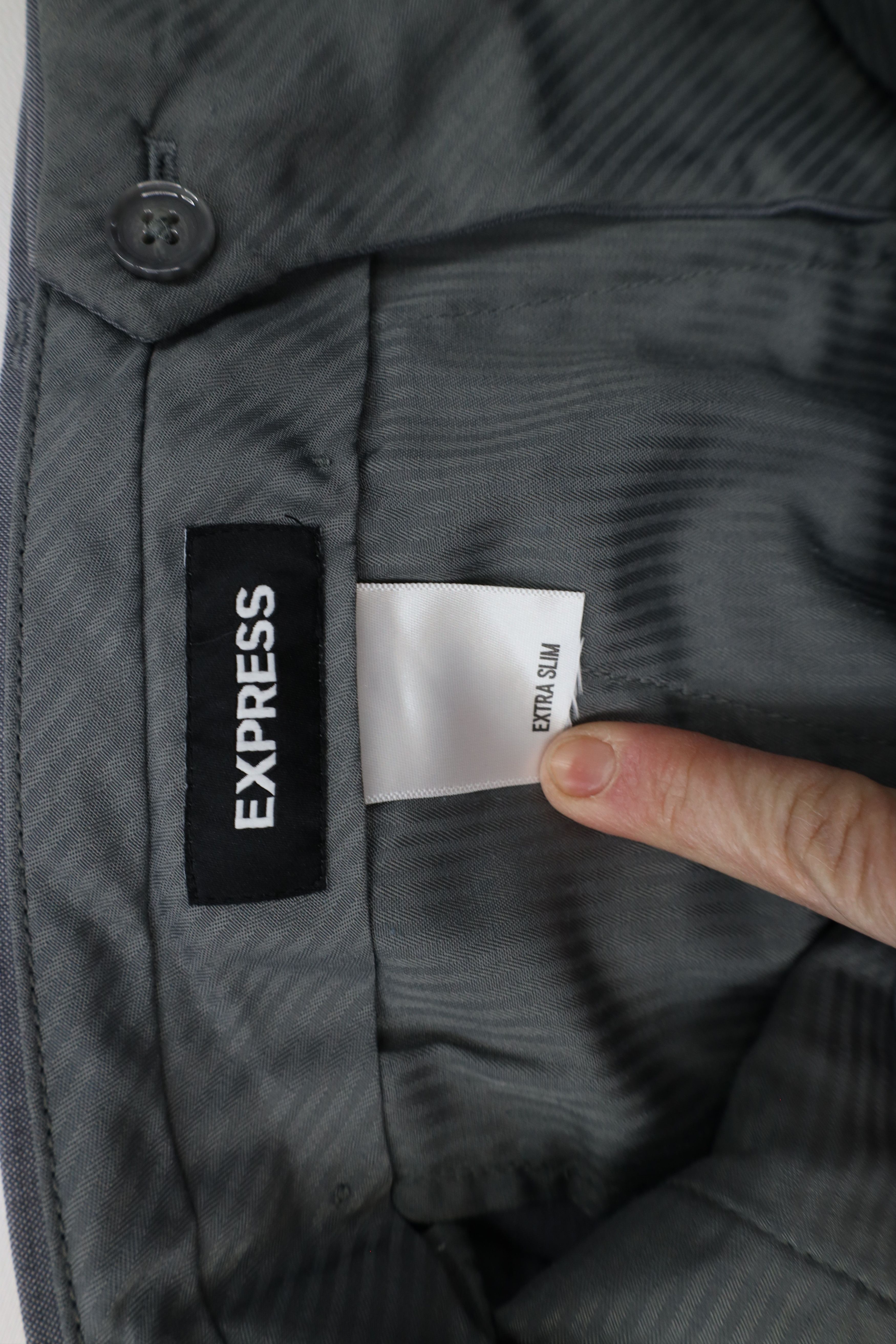 Express × Vintage Express Slim Fit Chambray Wool Blend Chinos Chino Pants Gray Size US 29 - 6 Thumbnail