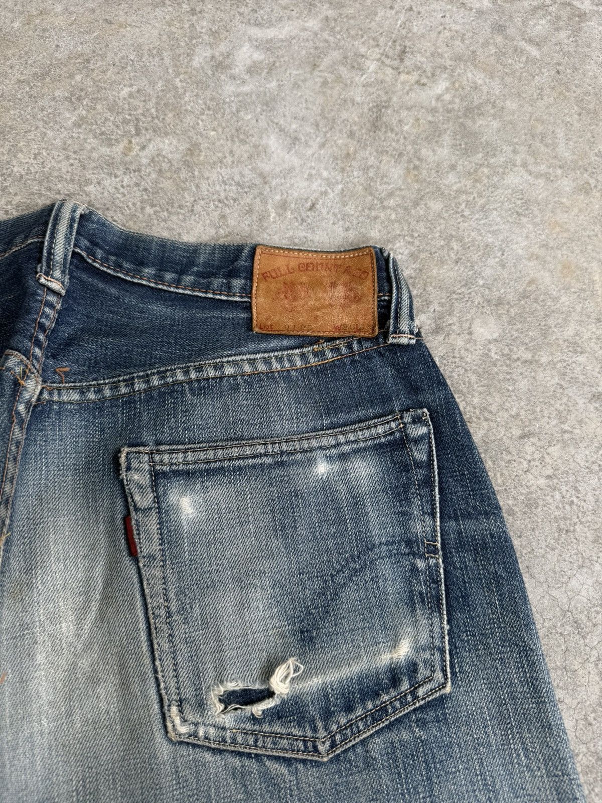 Full Count & Co. Vintage Fullcount 0105 Distressed Jeans Selvedge Denim Size US 30 / EU 46 - 16 Thumbnail