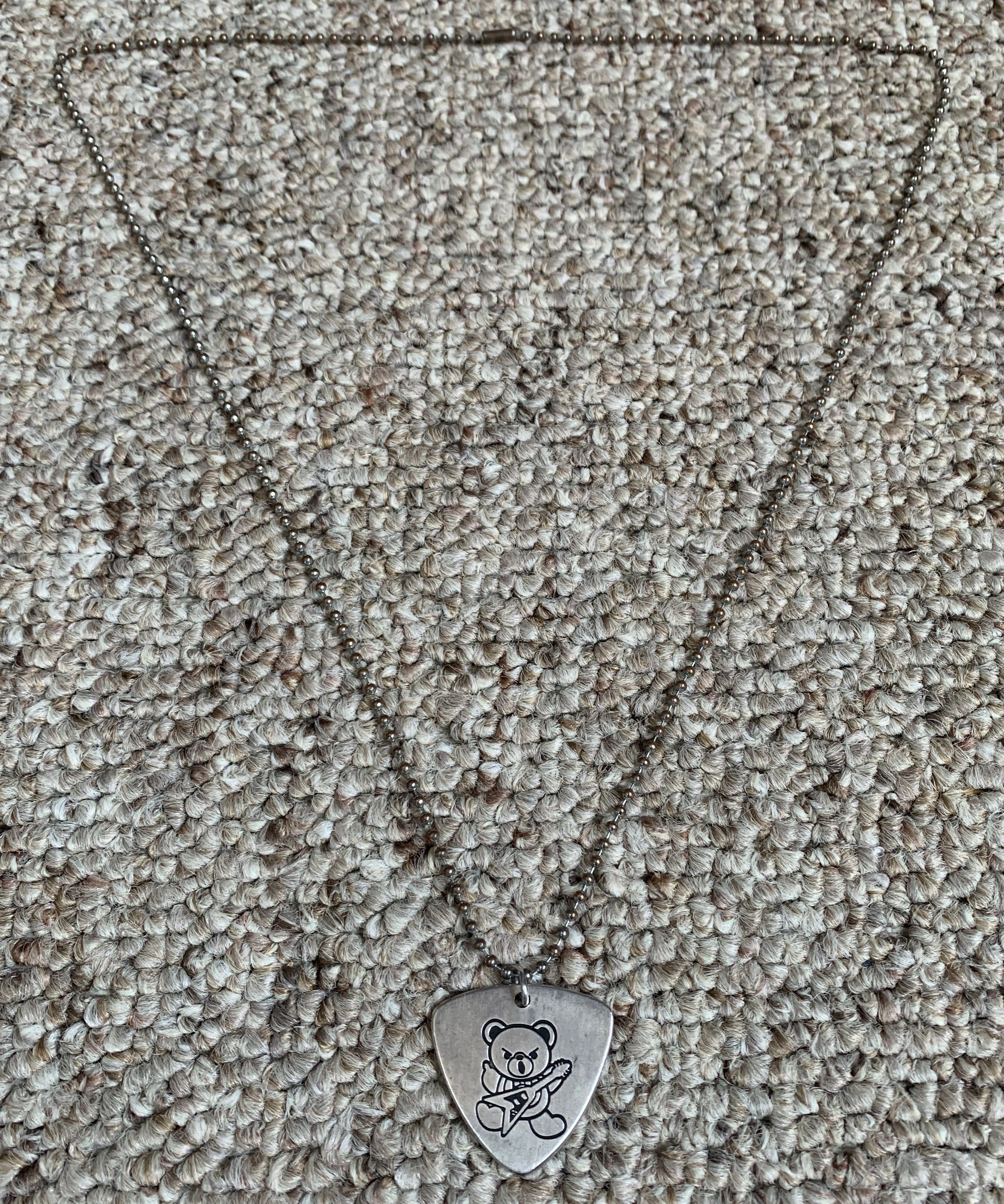 Hysteric Glamour Hysteric Glamour Silver Fuck Bear Guitar Pick Necklace Size ONE SIZE - 2 Thumbnail
