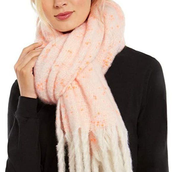 DKNY DKNY Pop-Neon Speckled Scarf, 16x76 Neon Orange Size ONE SIZE - 1 Thumbnail