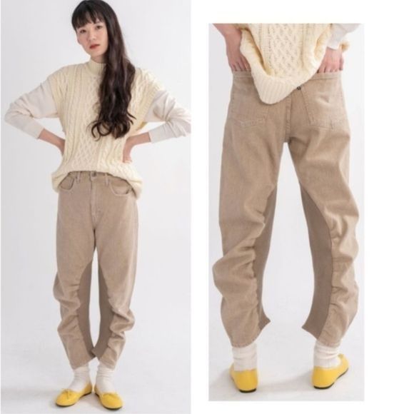 Levi's Levi's Made & Crafted Barrel Crop Denim Jeans - Beige Size 25" / US 0 / IT 36 - 2 Thumbnail