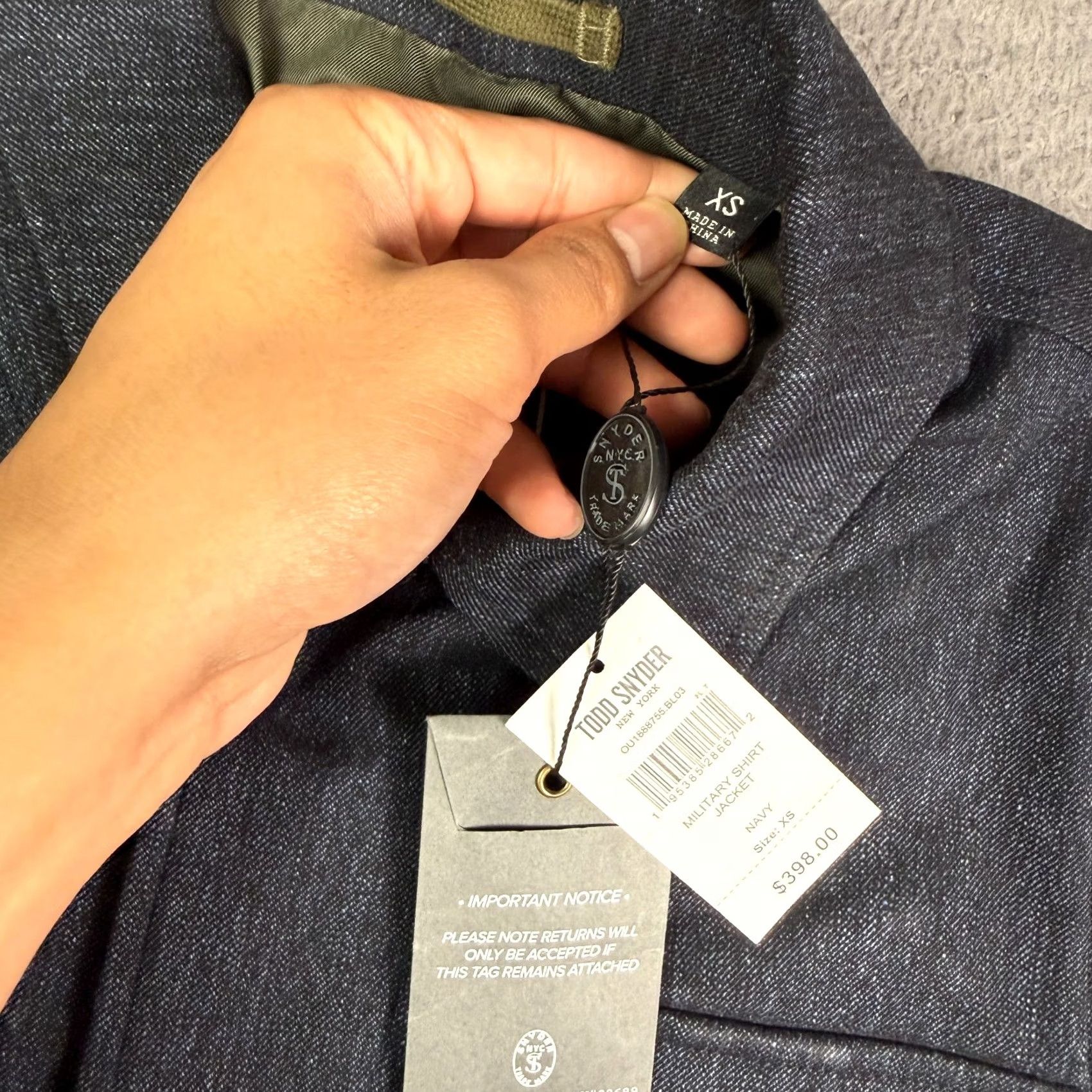Todd Snyder Todd Snyder Jacket Mens XS Navy Blue Military Shirt Pockets NEW MSRP 98 Size US XS / EU 42 / 0 - 5 Thumbnail
