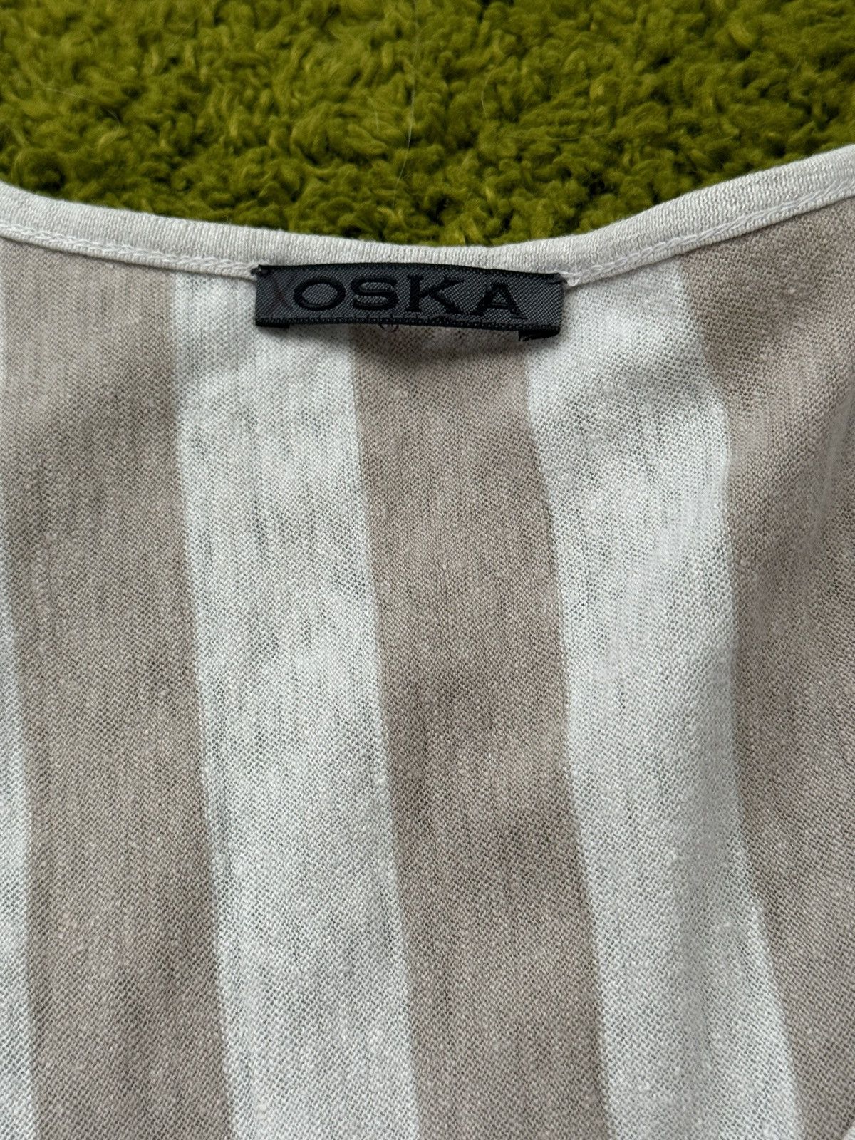 Designer Oska avant garde hemp blend striped dress Size M / US 6-8 / IT 42-44 - 6 Thumbnail