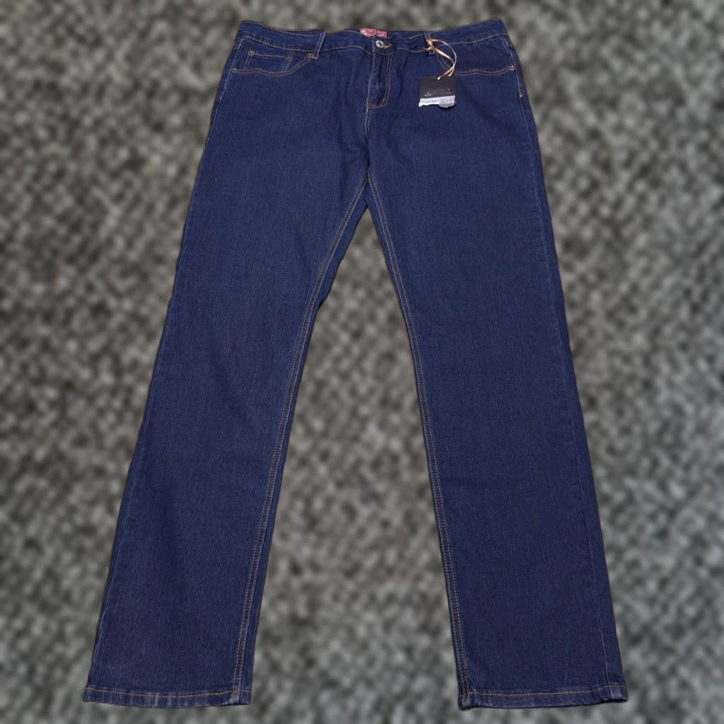 Vintage Members Property Jeans Mens 38x33 Mid Rise Stretch Indigo Denim 5-Pocket Logo Straight Regular Waist 38 Blue Set New Size US 38 / EU 54 - 1 Thumbnail